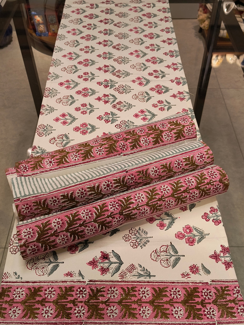 Hand Block Printed Table Runner Set