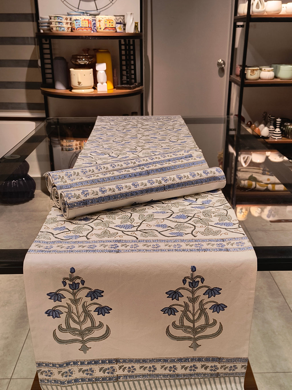 Hand Block Printed Table Runner Set