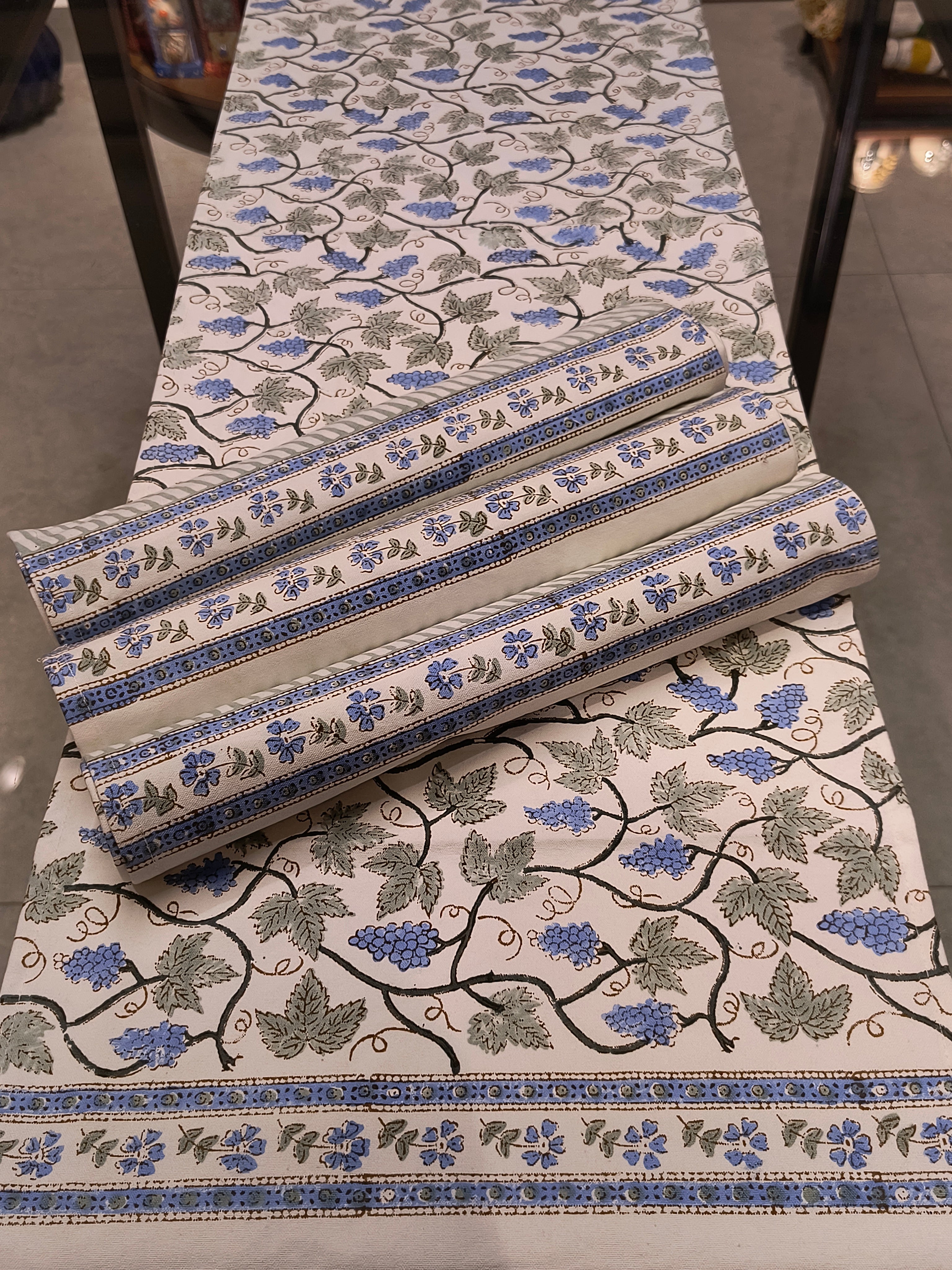 Hand Block Printed Table Runner Set