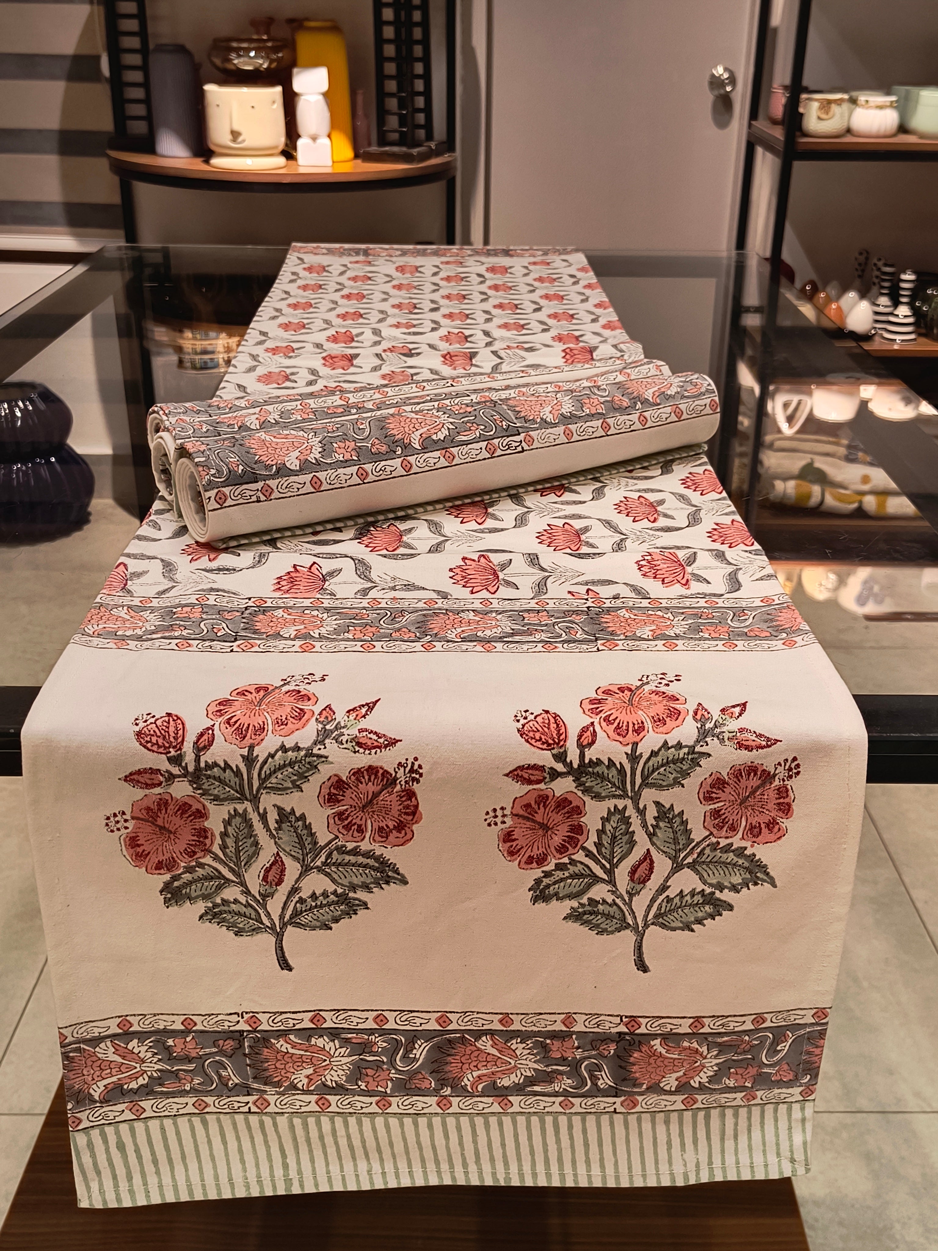Hand Block Printed Table Runner Set