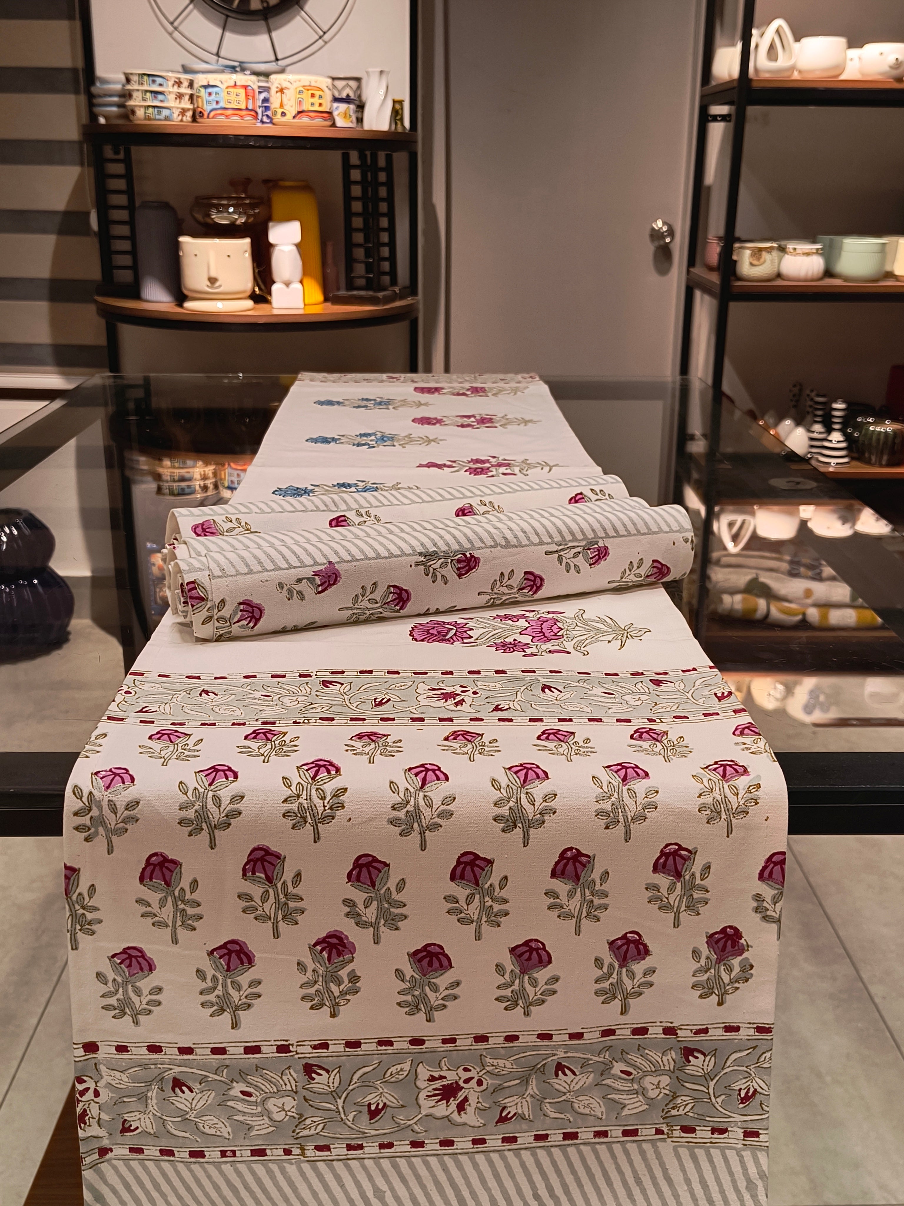 Hand Block Printed Table Runner Set