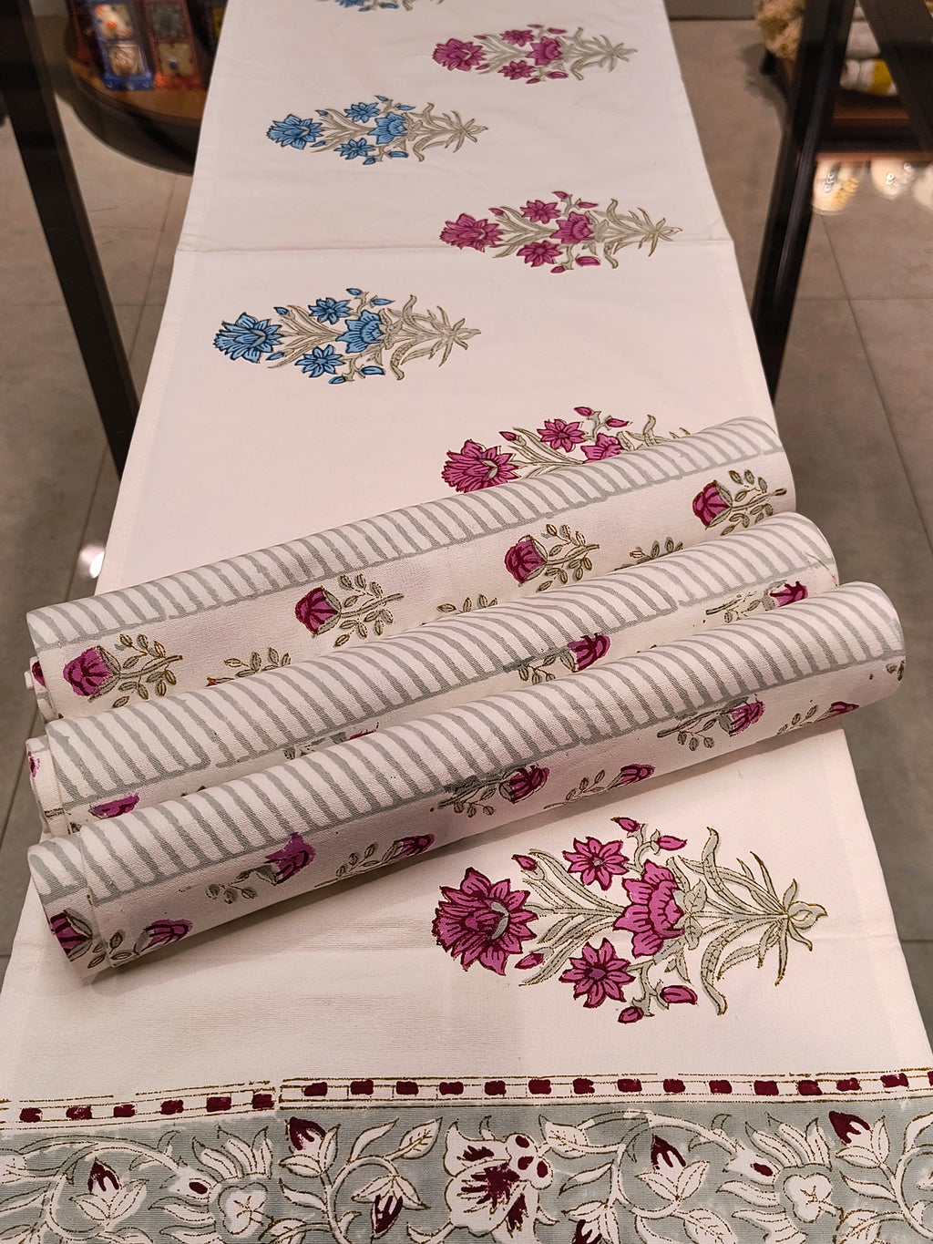 Hand Block Printed Table Runner Set