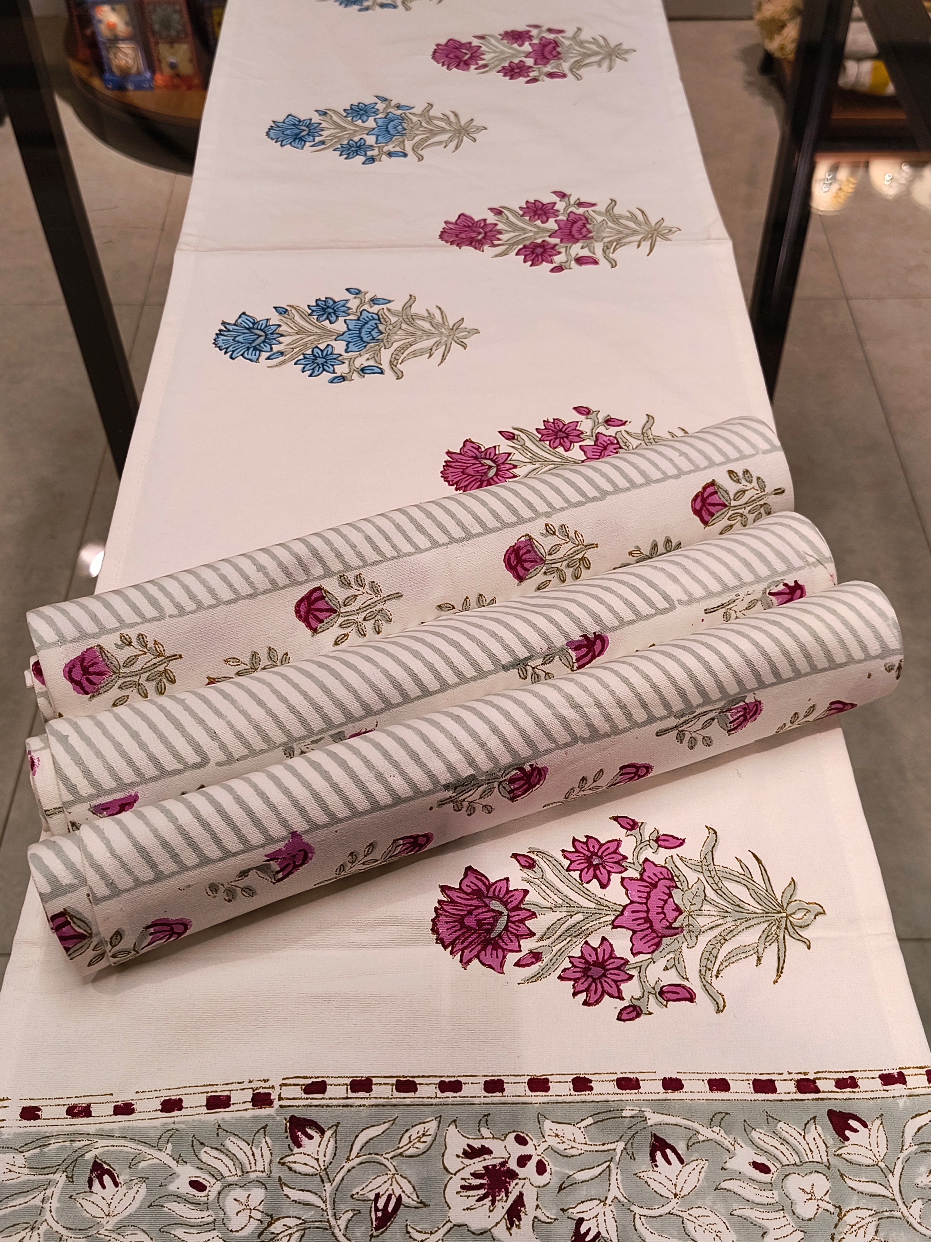 Hand Block Printed Table Runner Set