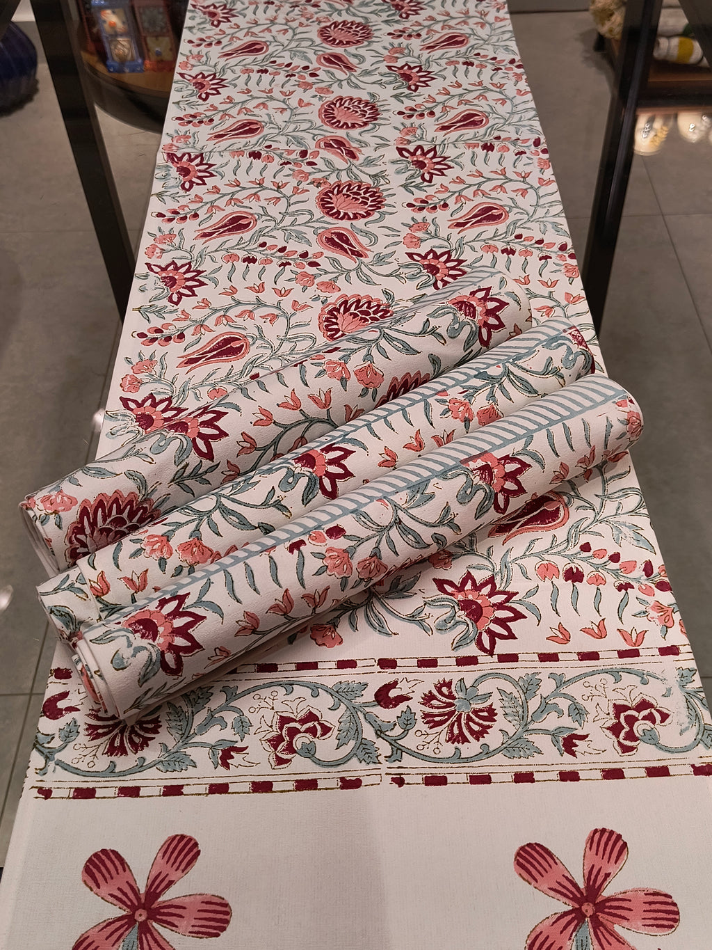 Hand Block Printed Table Runner Set