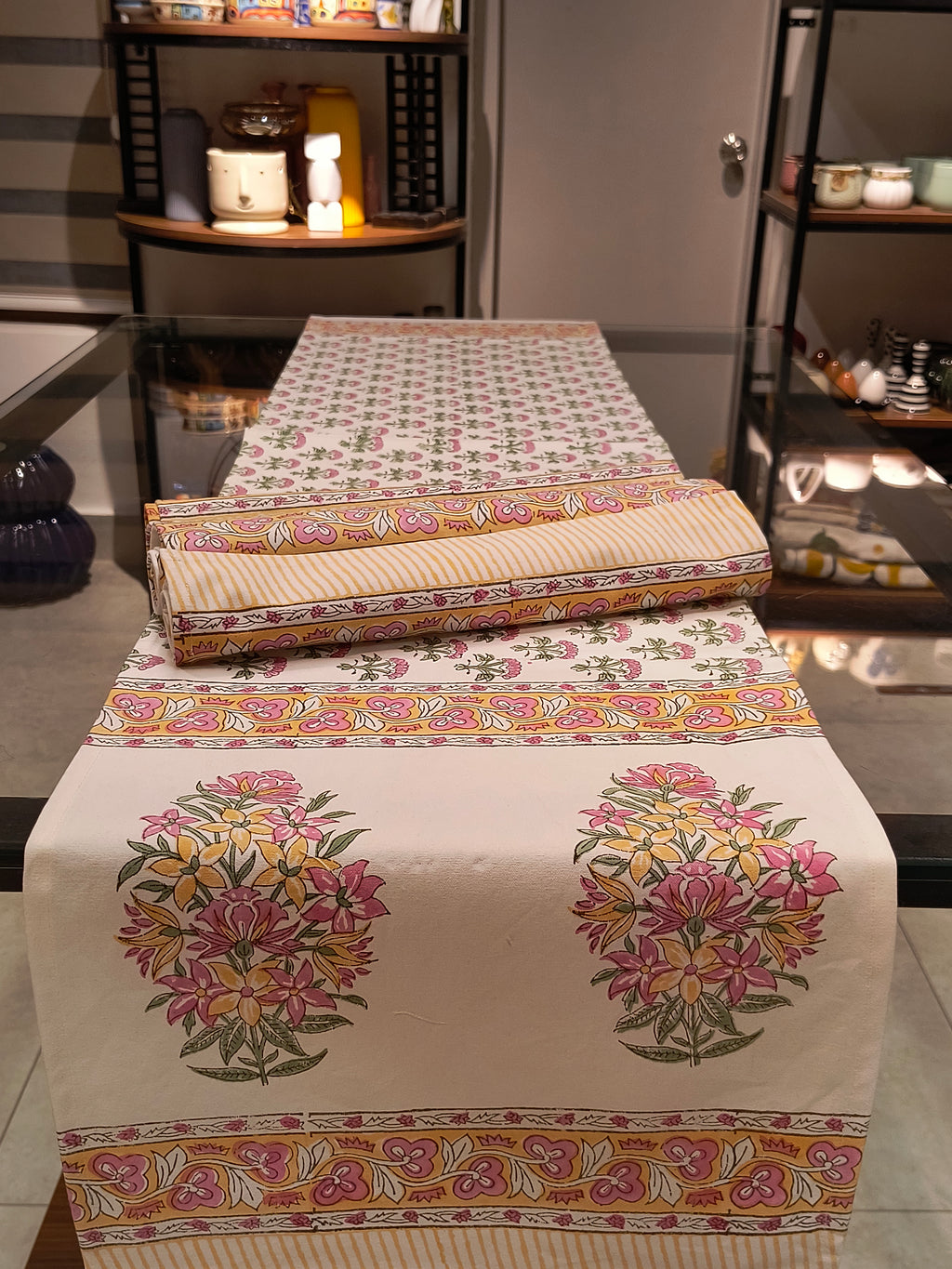 Hand Block Printed Table Runner Set