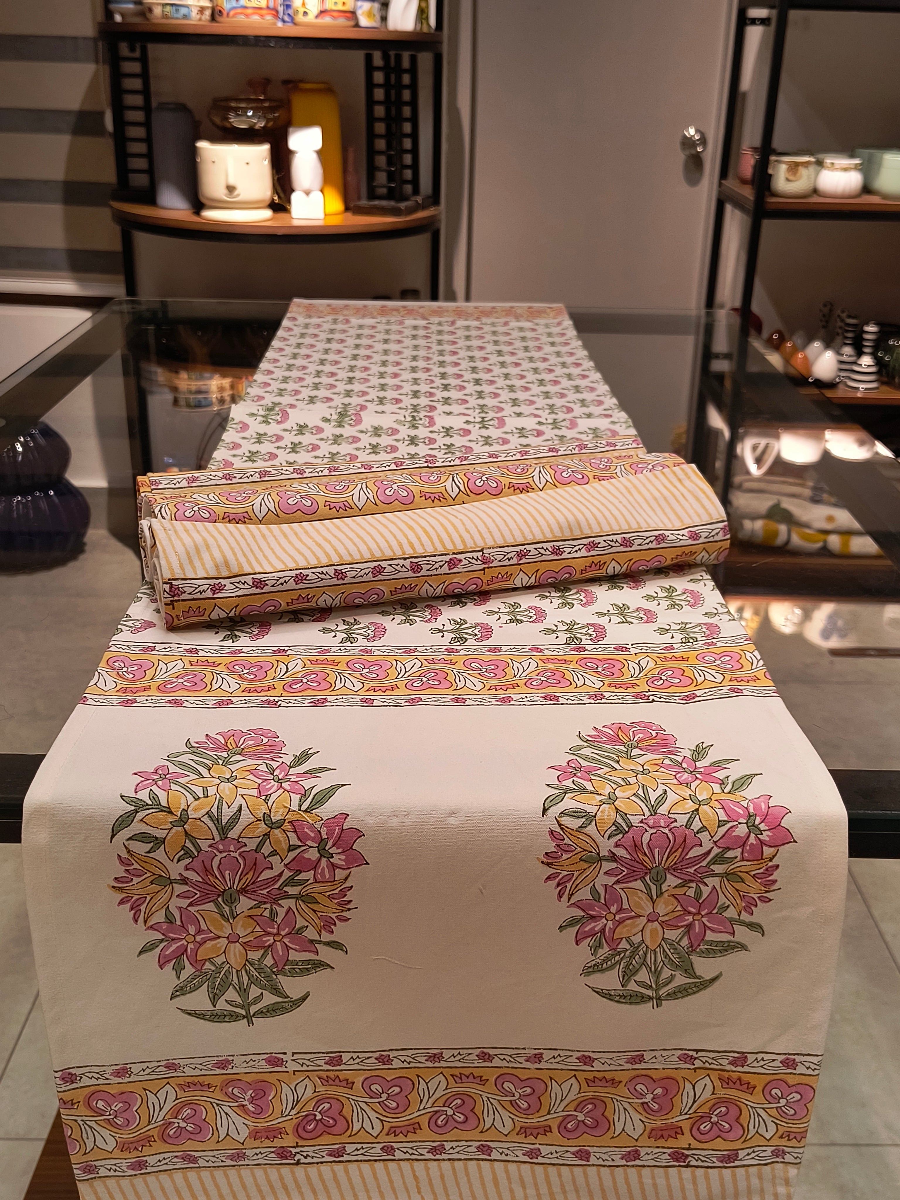 Hand Block Printed Table Runner Set