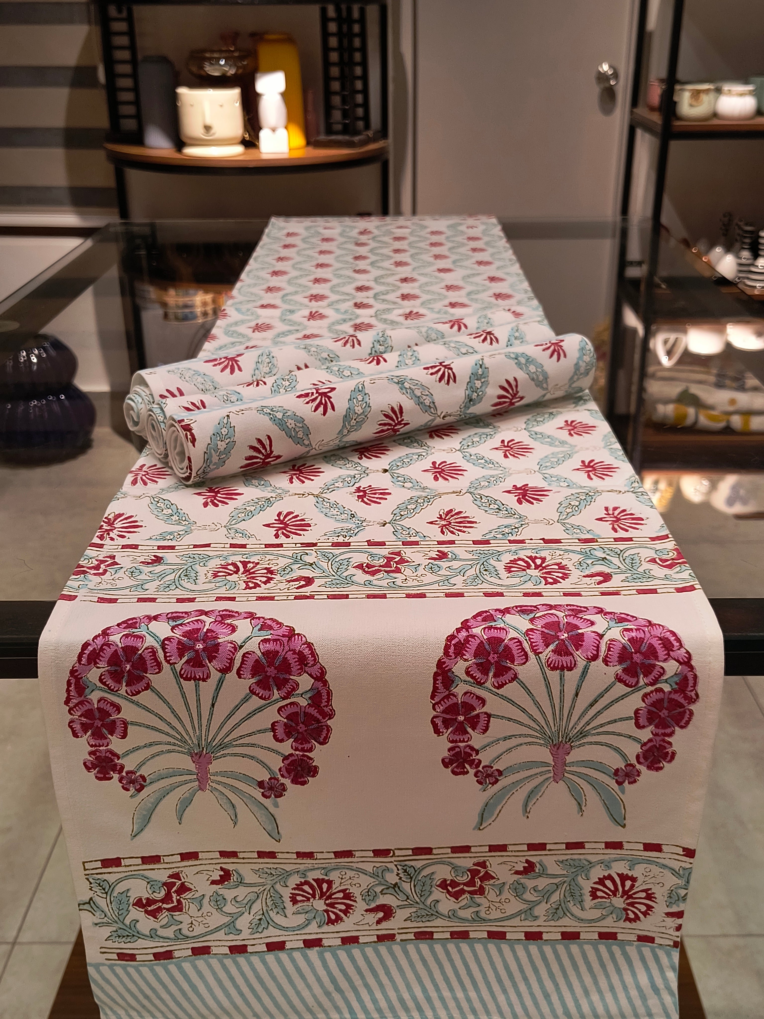 Hand Block Printed Table Runner Set