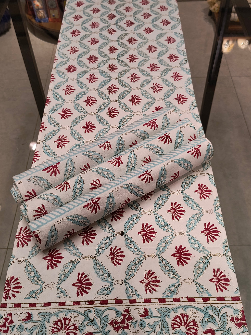 Hand Block Printed Table Runner Set