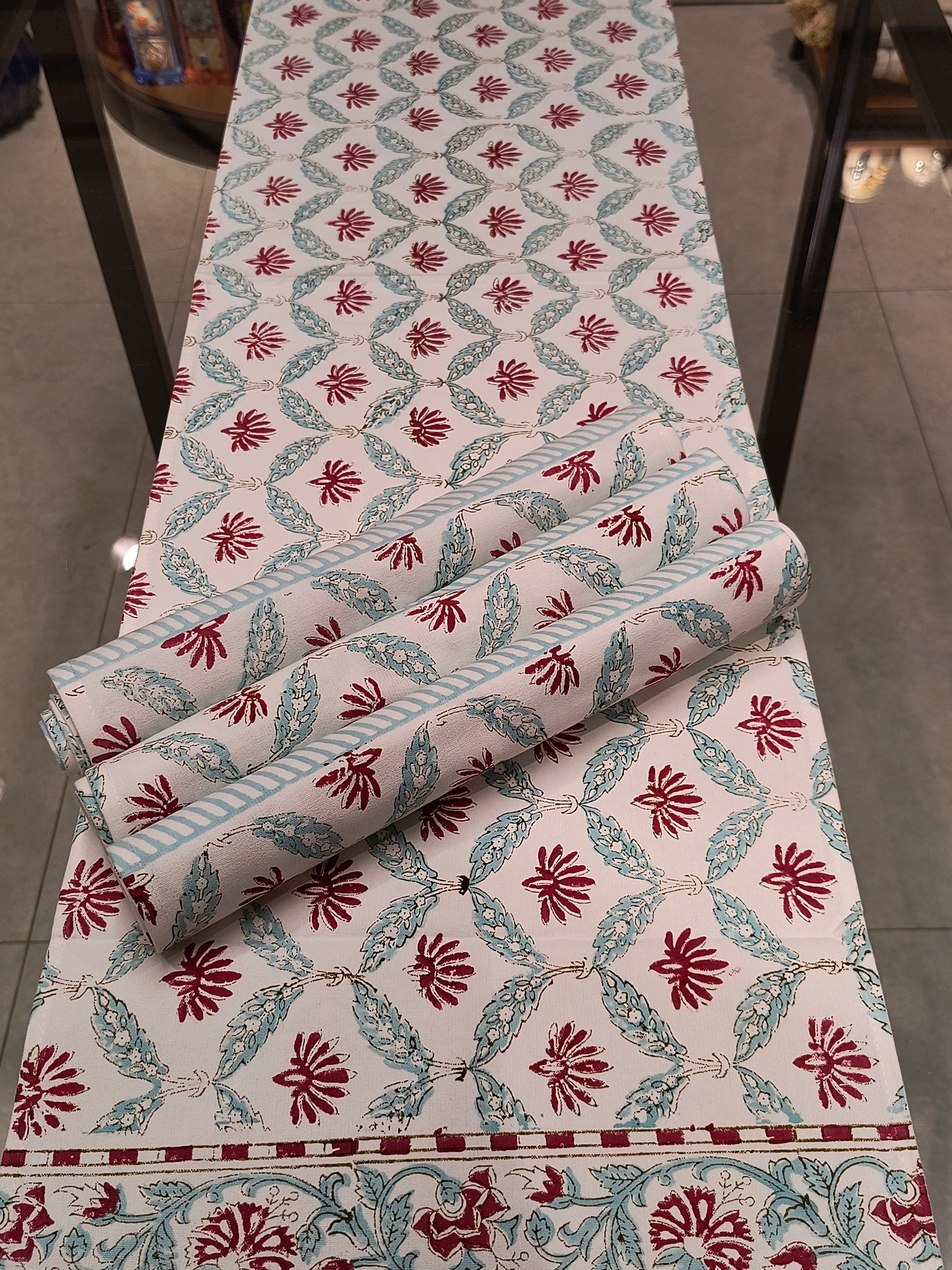 Hand Block Printed Table Runner Set