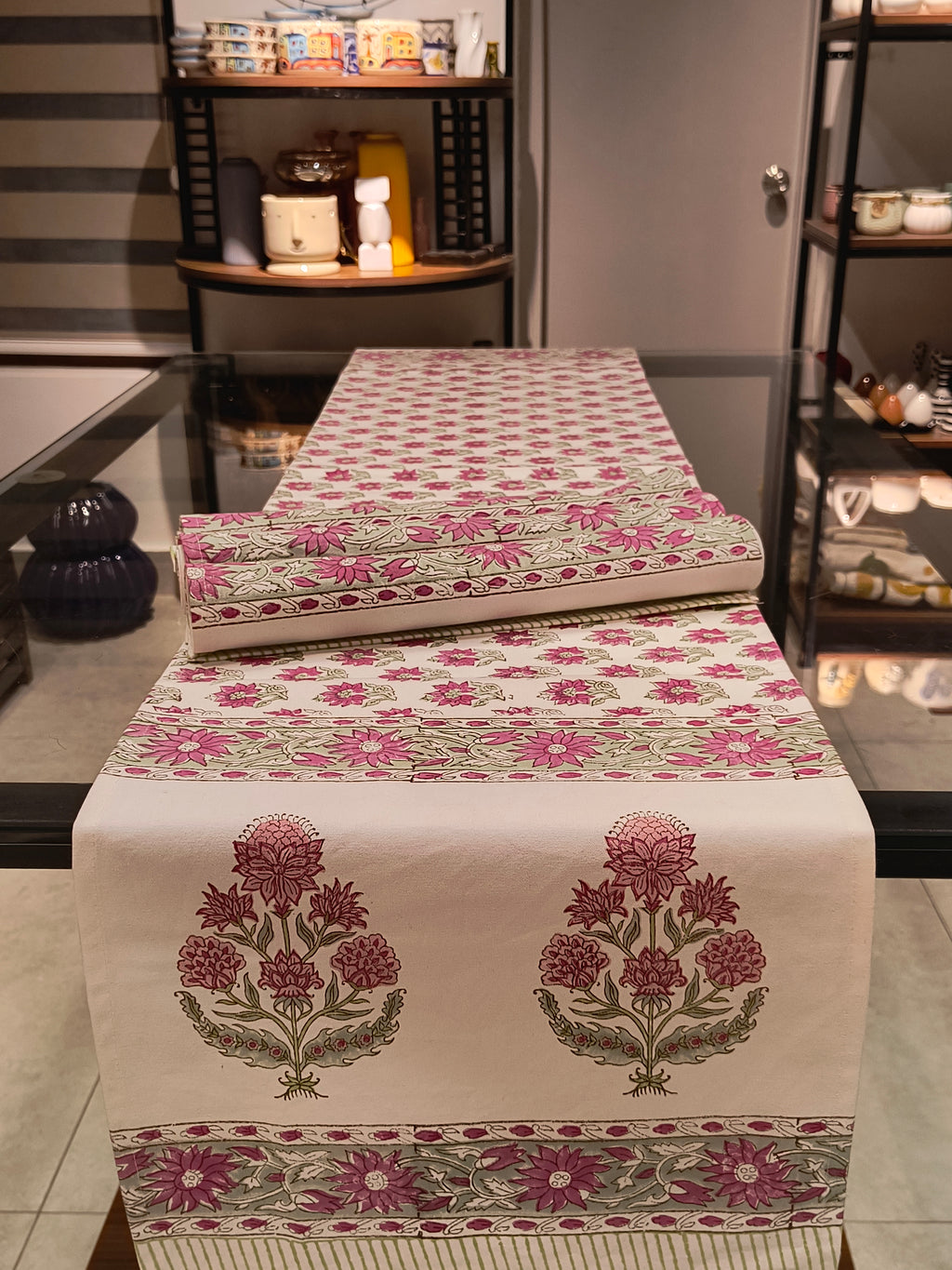 Hand Block Printed Table Runner Set