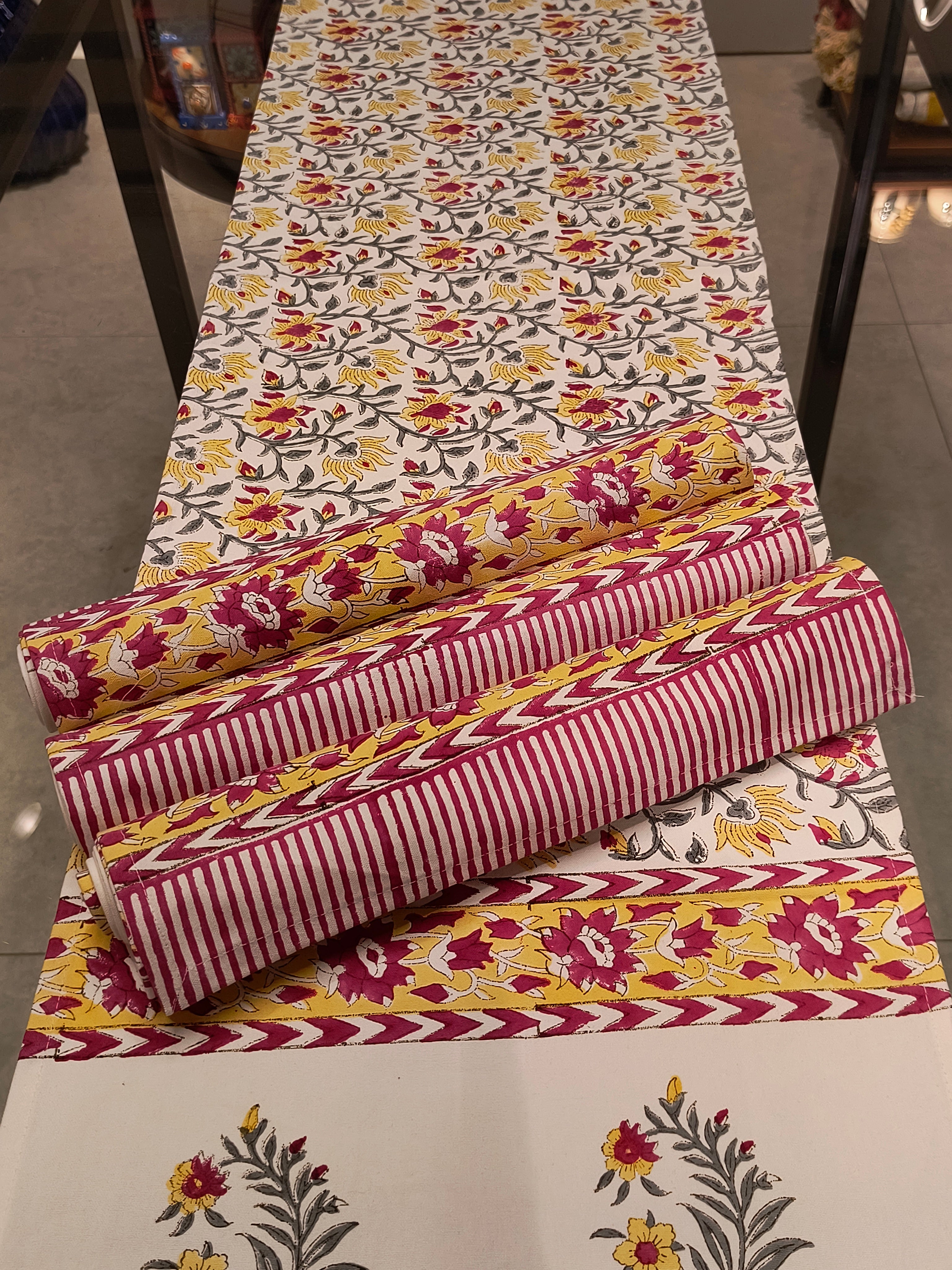 Hand Block Printed Table Runner Set