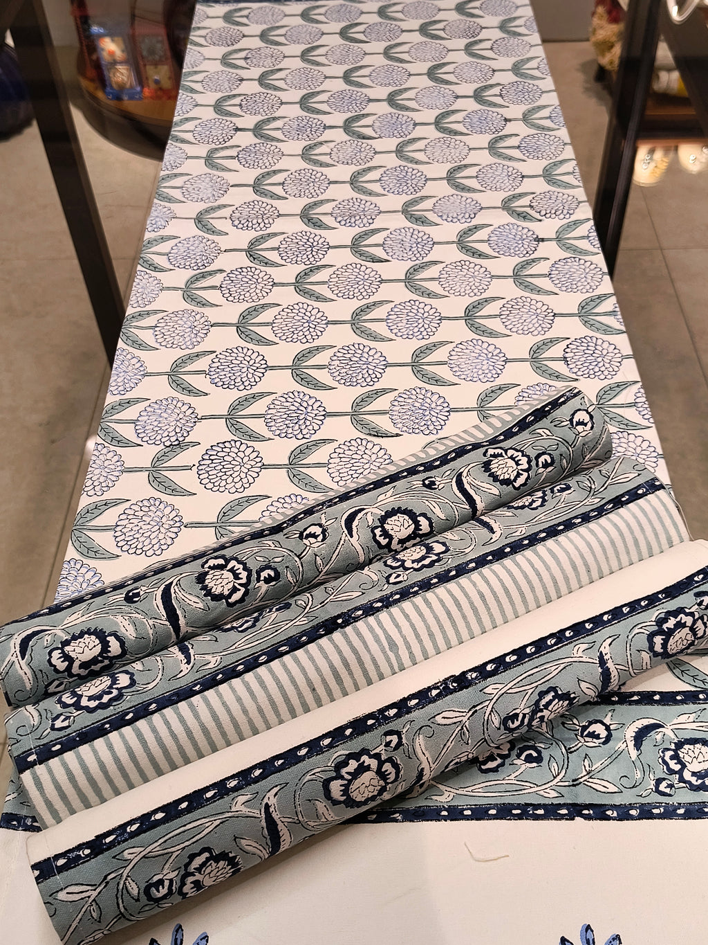 Hand Block Printed Table Runner Set