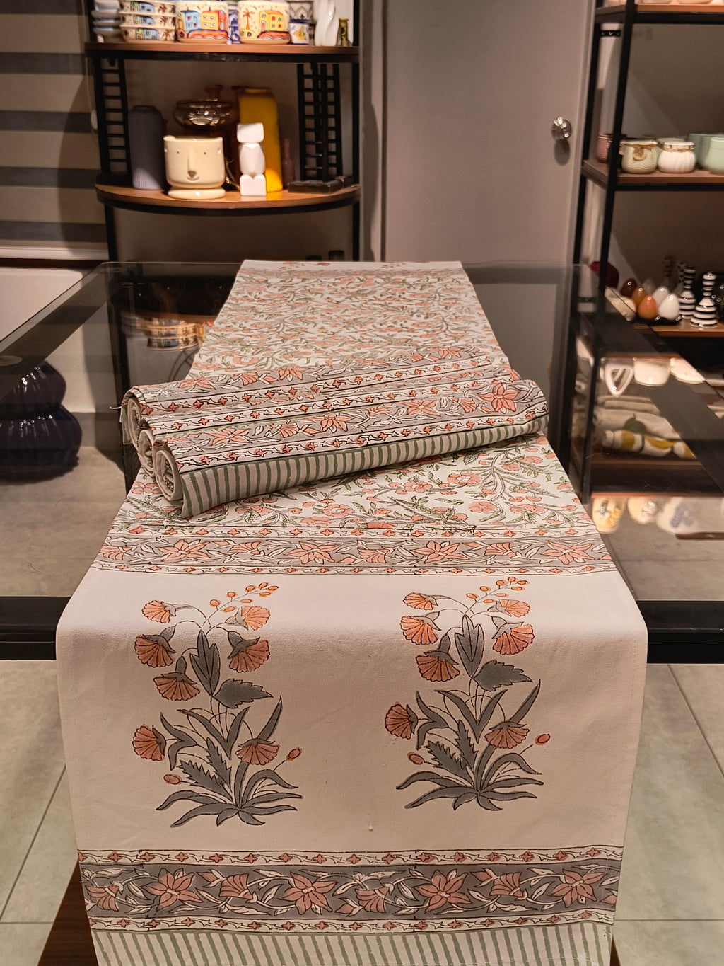 Hand Block Printed Table Runner Set