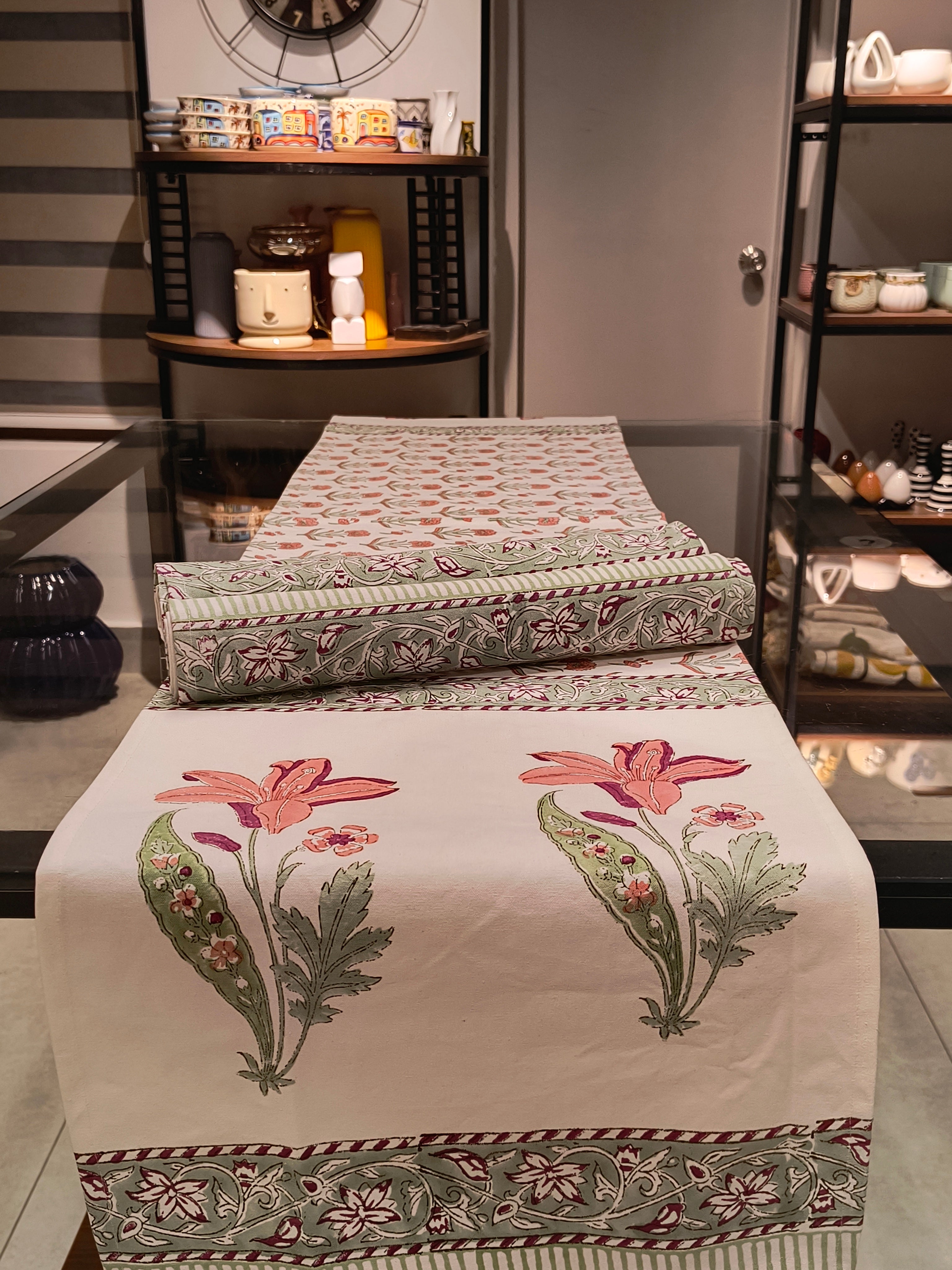 Hand Block Printed Table Runner Set