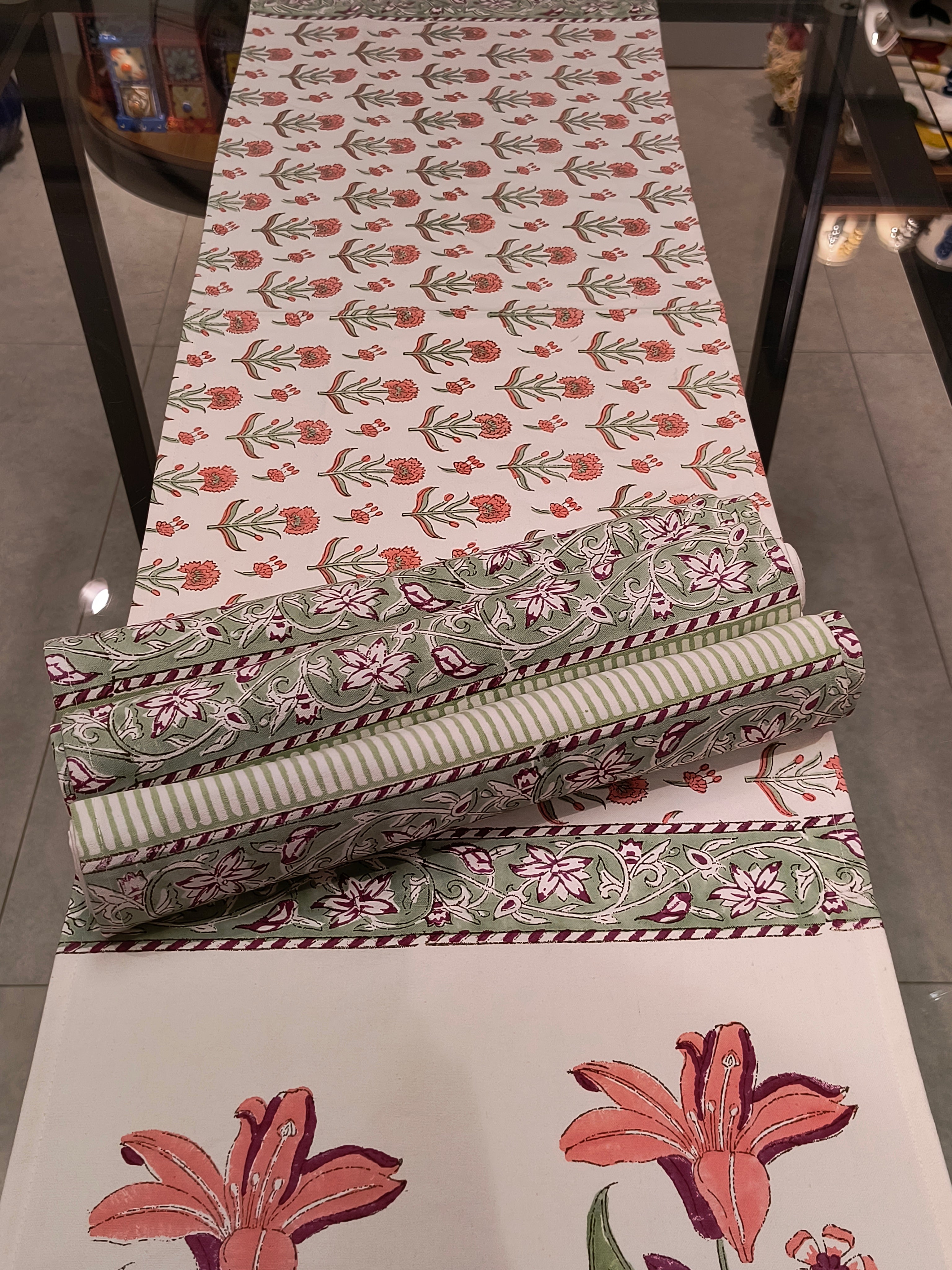 Hand Block Printed Table Runner Set