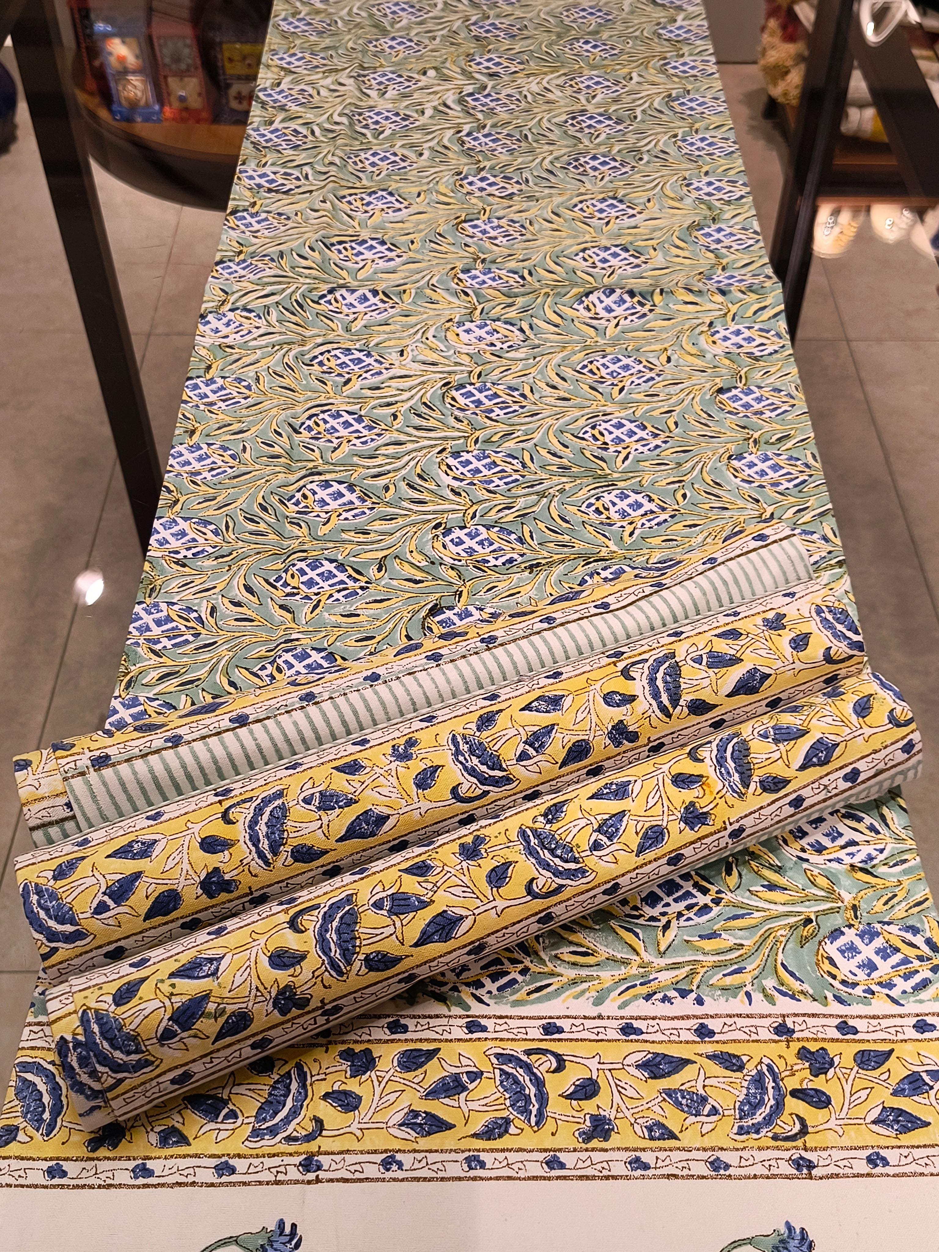 Hand Block Printed Table Runner Set