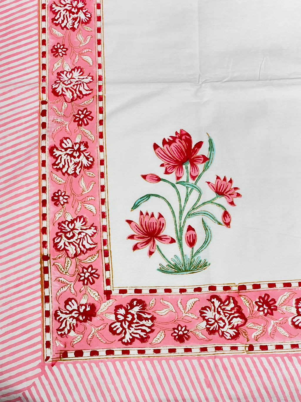 Hand Block Printed King Size Bedsheet