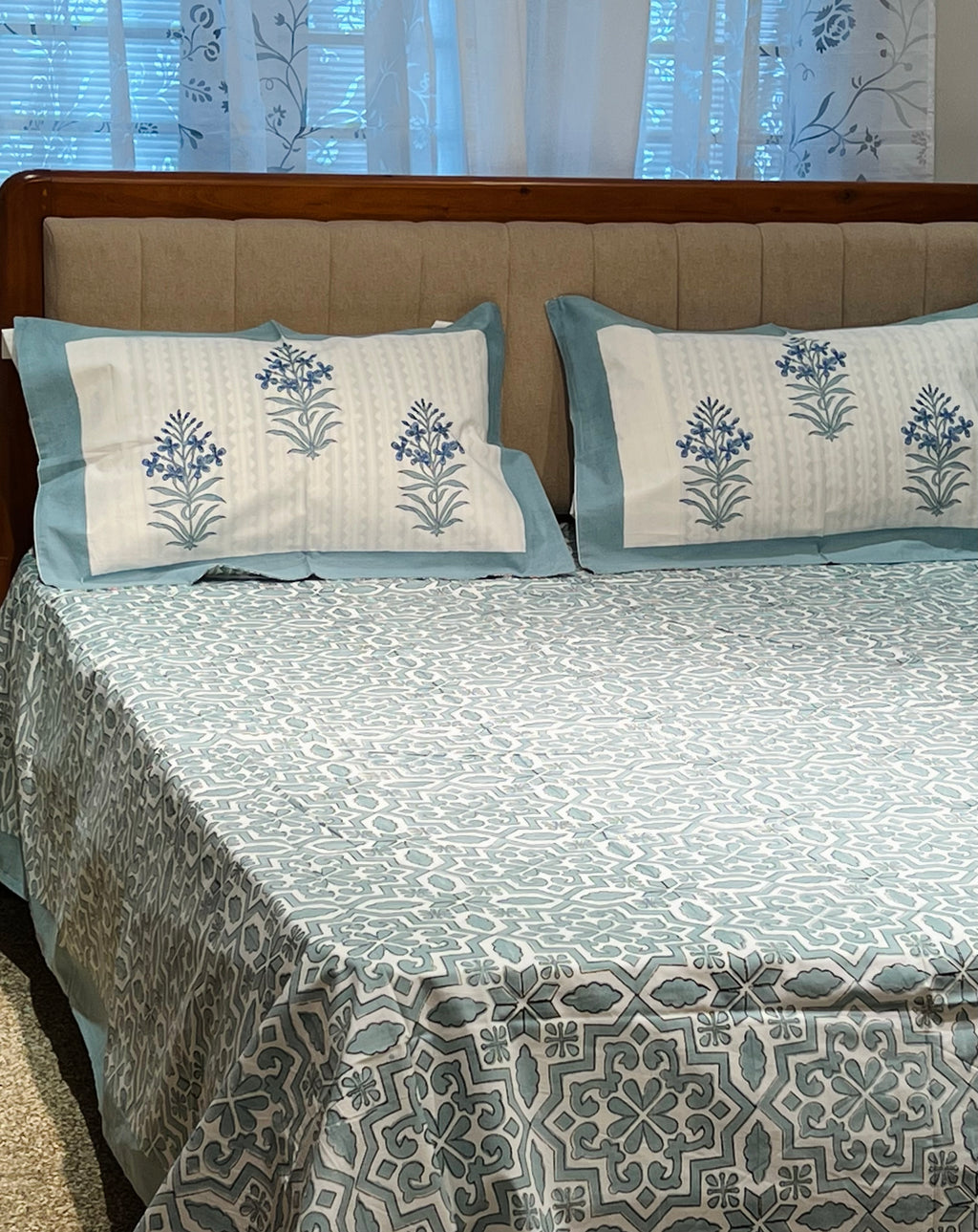 Hand Block Printed King Size Bedsheets