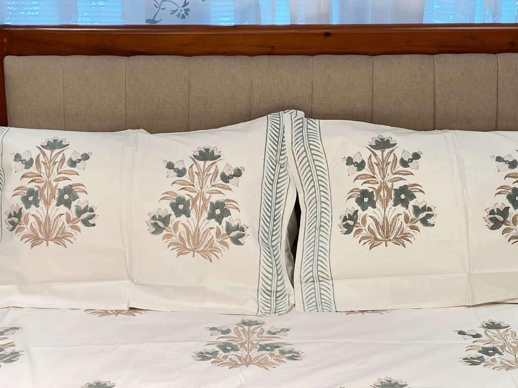 Hand Block Printed King Size Bedsheet