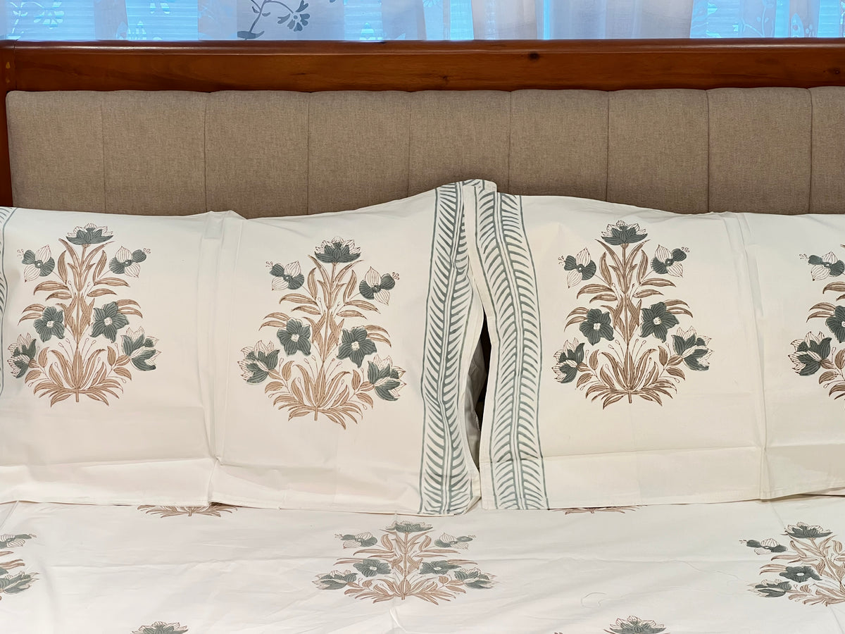 Hand Block Printed King Size Bedsheet