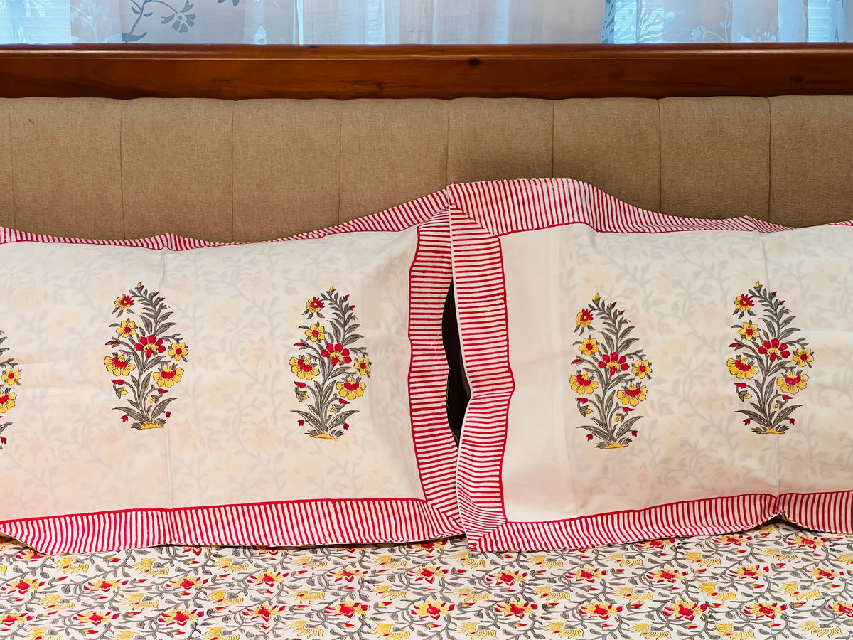 Hand Block Printed King Size Bedsheet