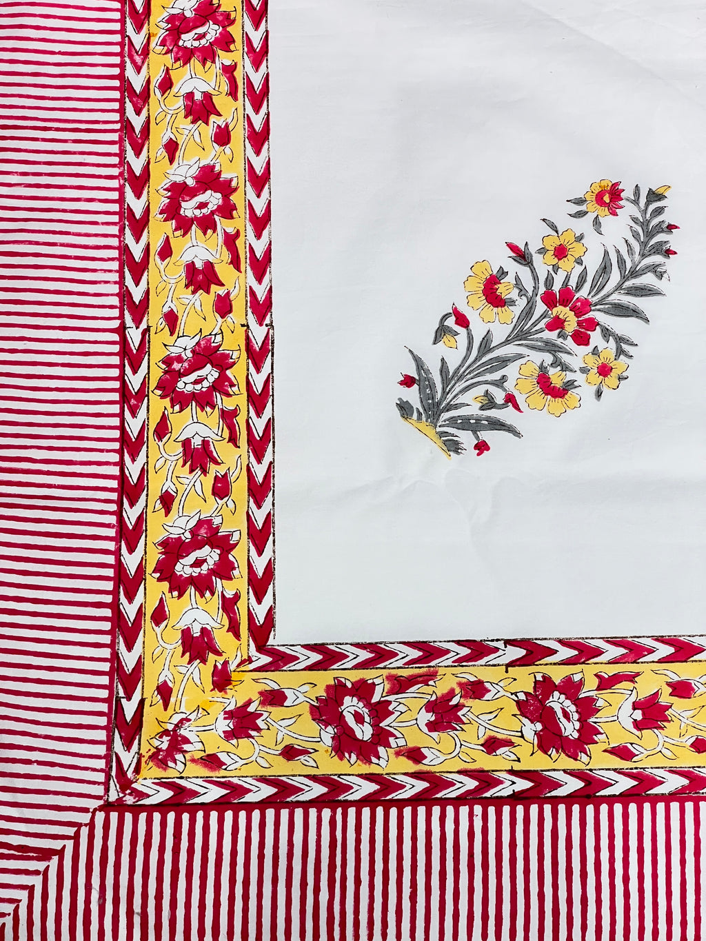 Hand Block Printed King Size Bedsheet