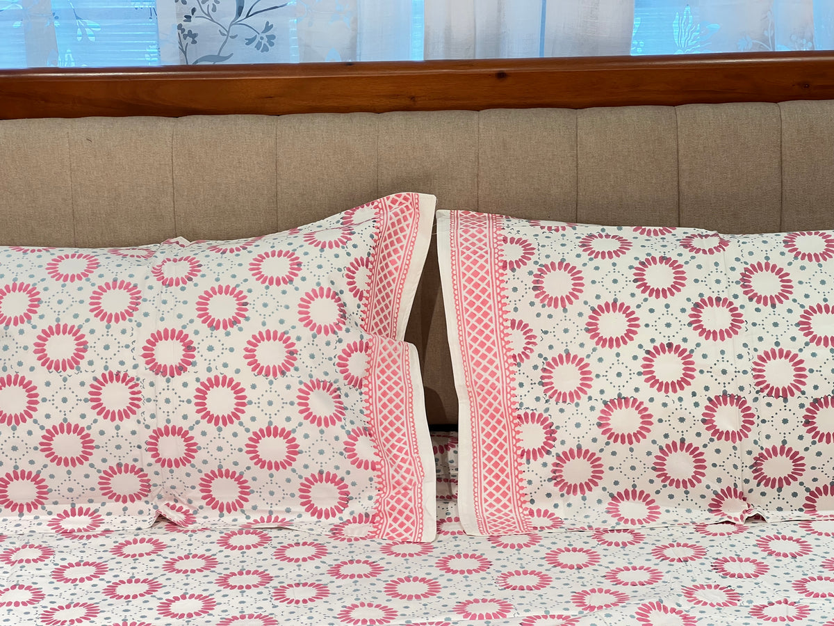 Hand Block Printed King Size Bedsheet