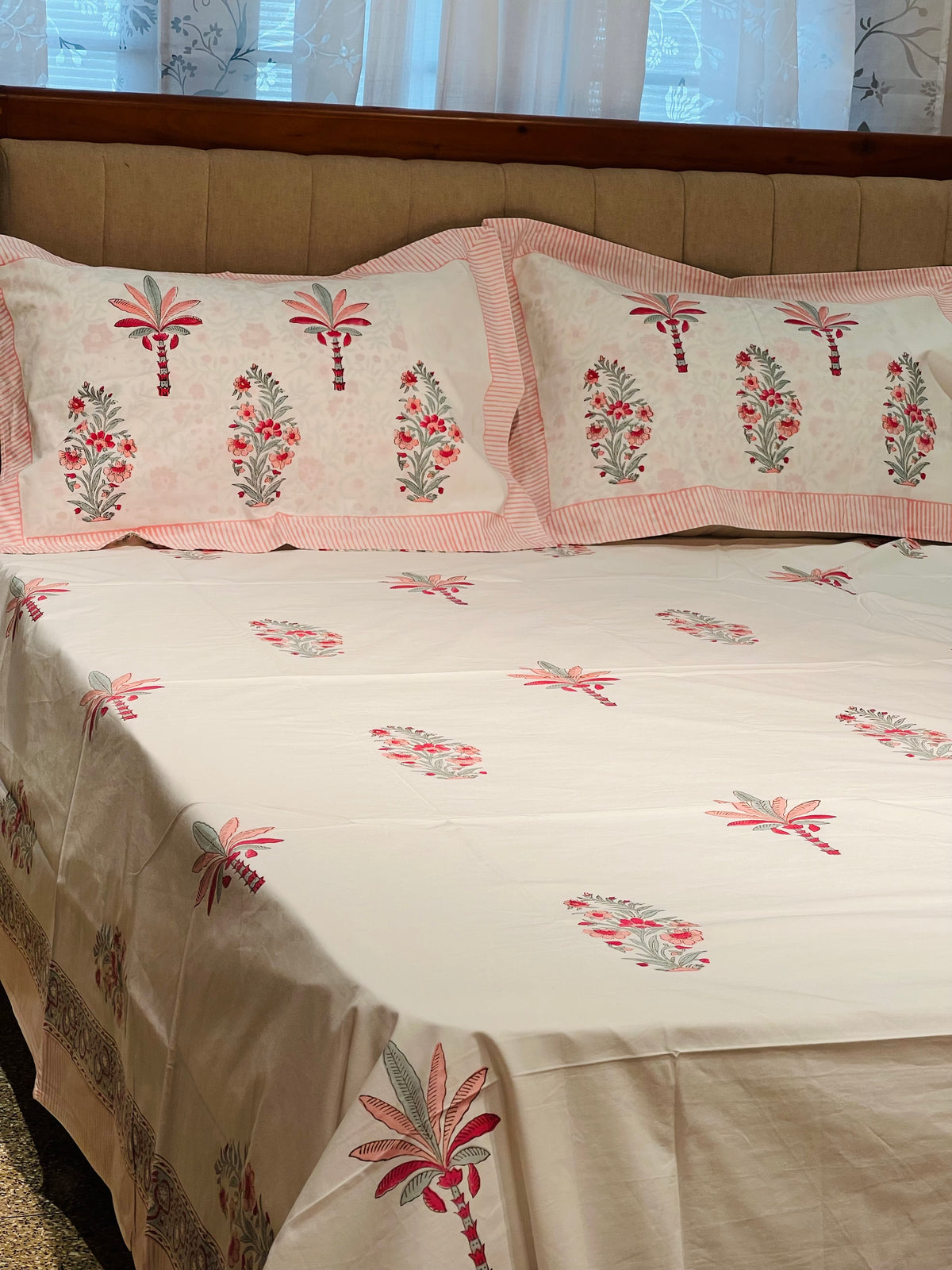 Hand Block Printed King Size Bedsheet