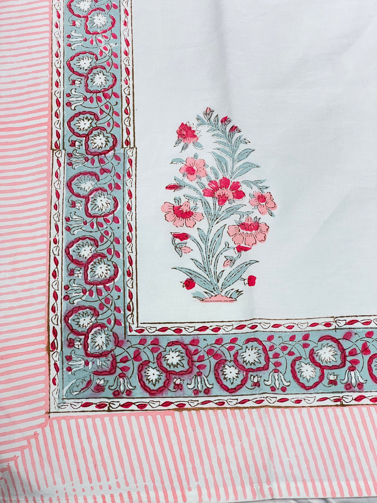 Hand Block Printed King Size Bedsheet