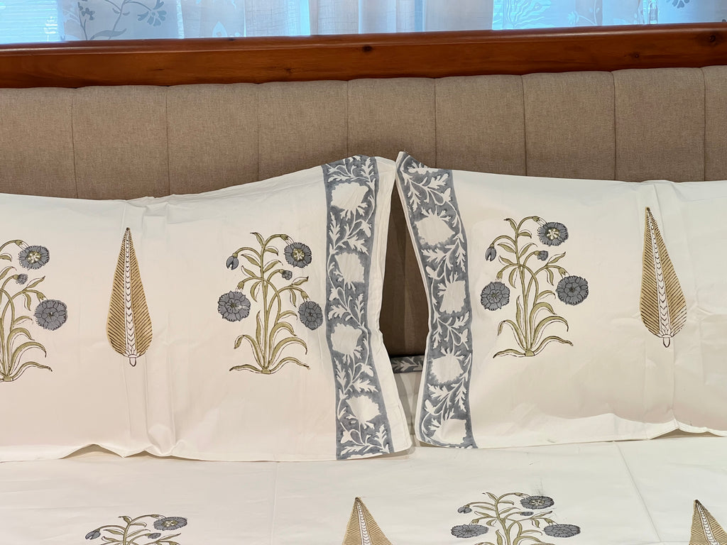 Hand Block Printed King Size Bedsheet