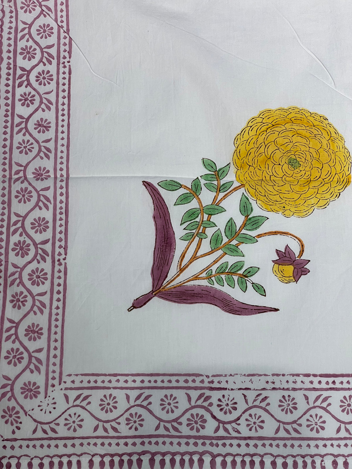 Hand Block Printed King Size Bedsheet