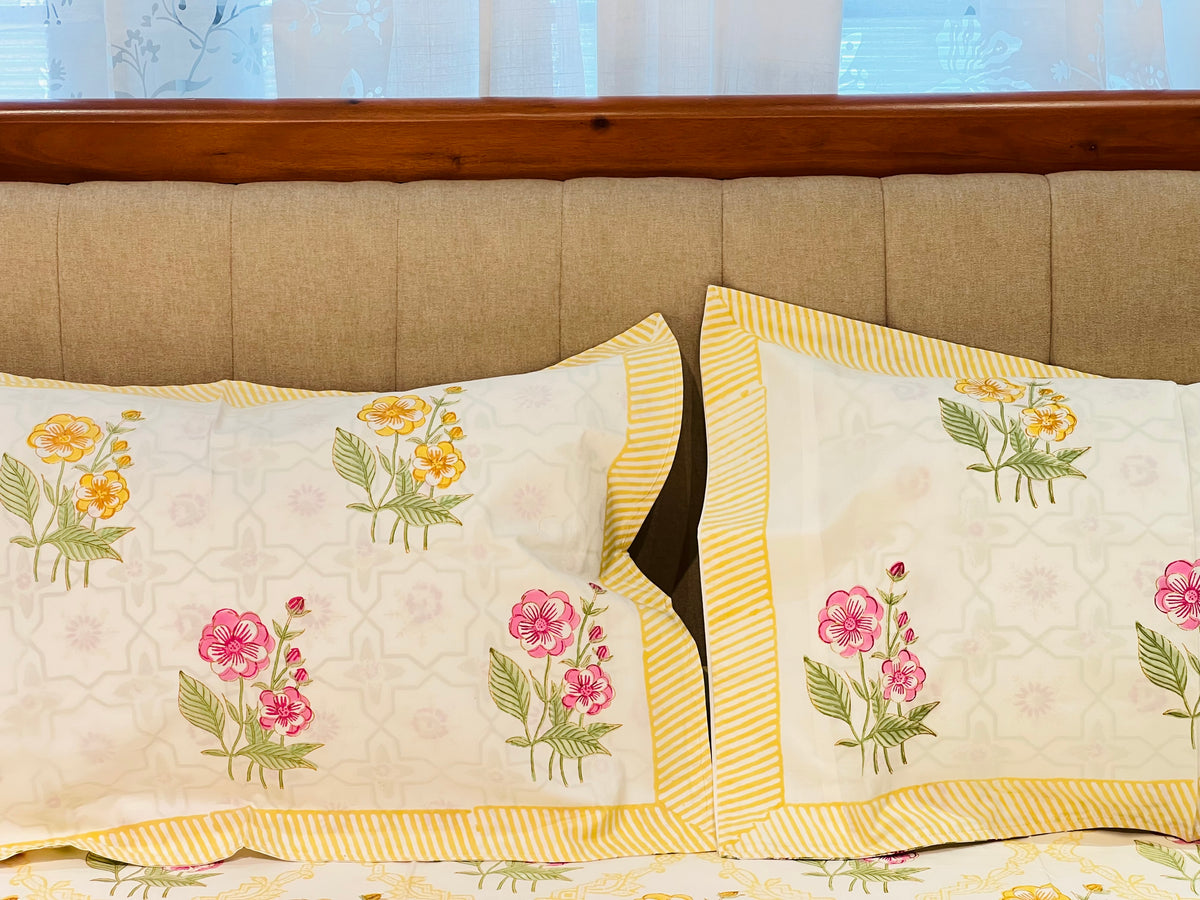 Hand Block Printed king Size Bedsheet