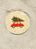 Xmas theme wooden coaster