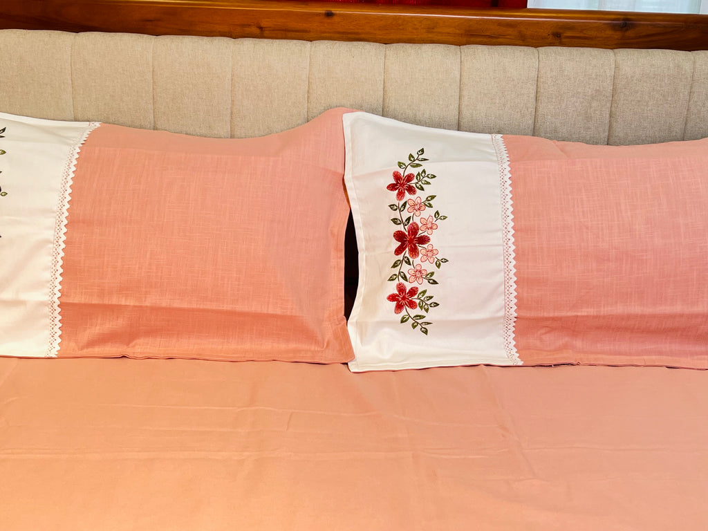 King Size Embroidered Bedsheets