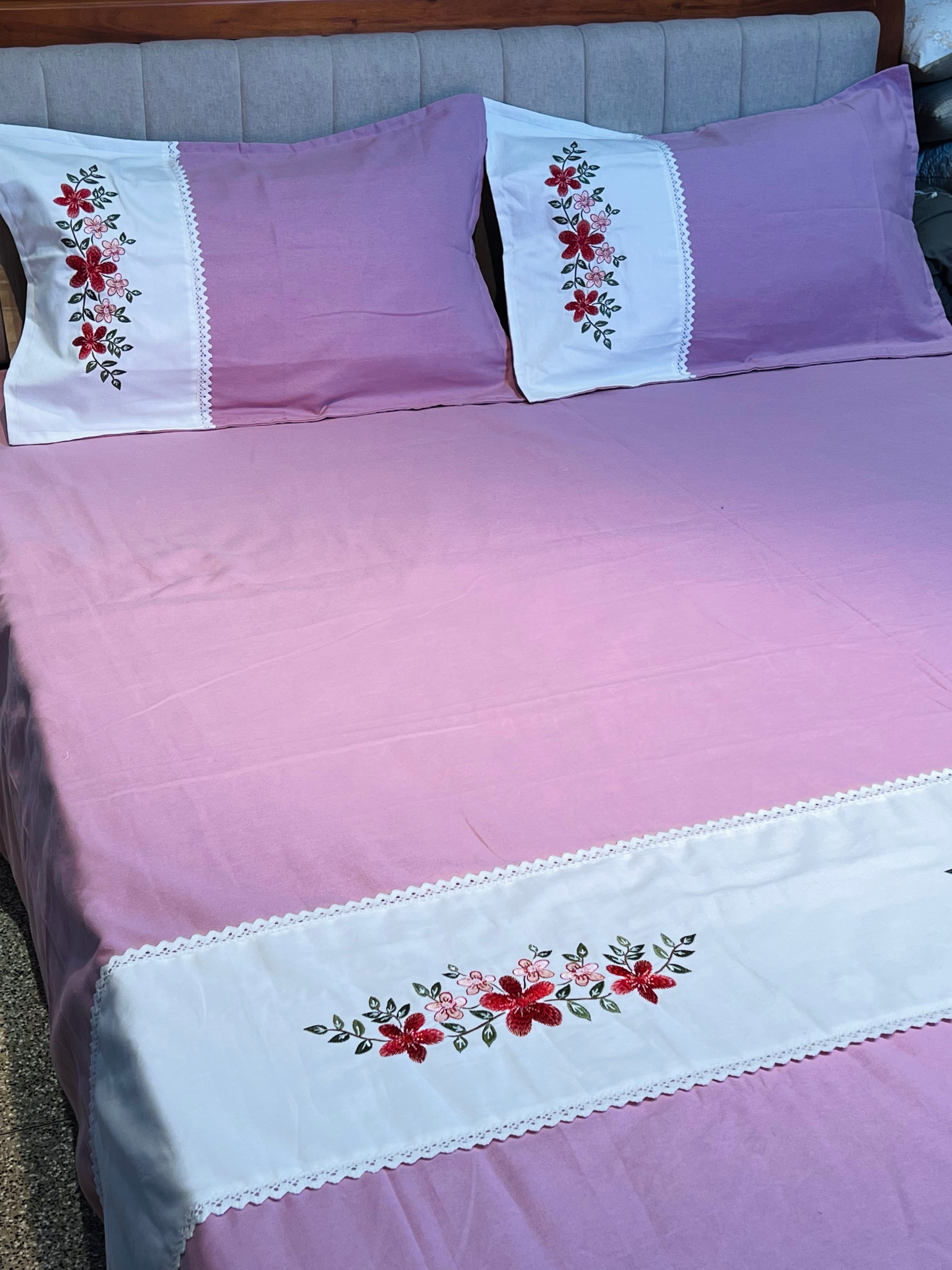 King Size Embroidered Bedsheets