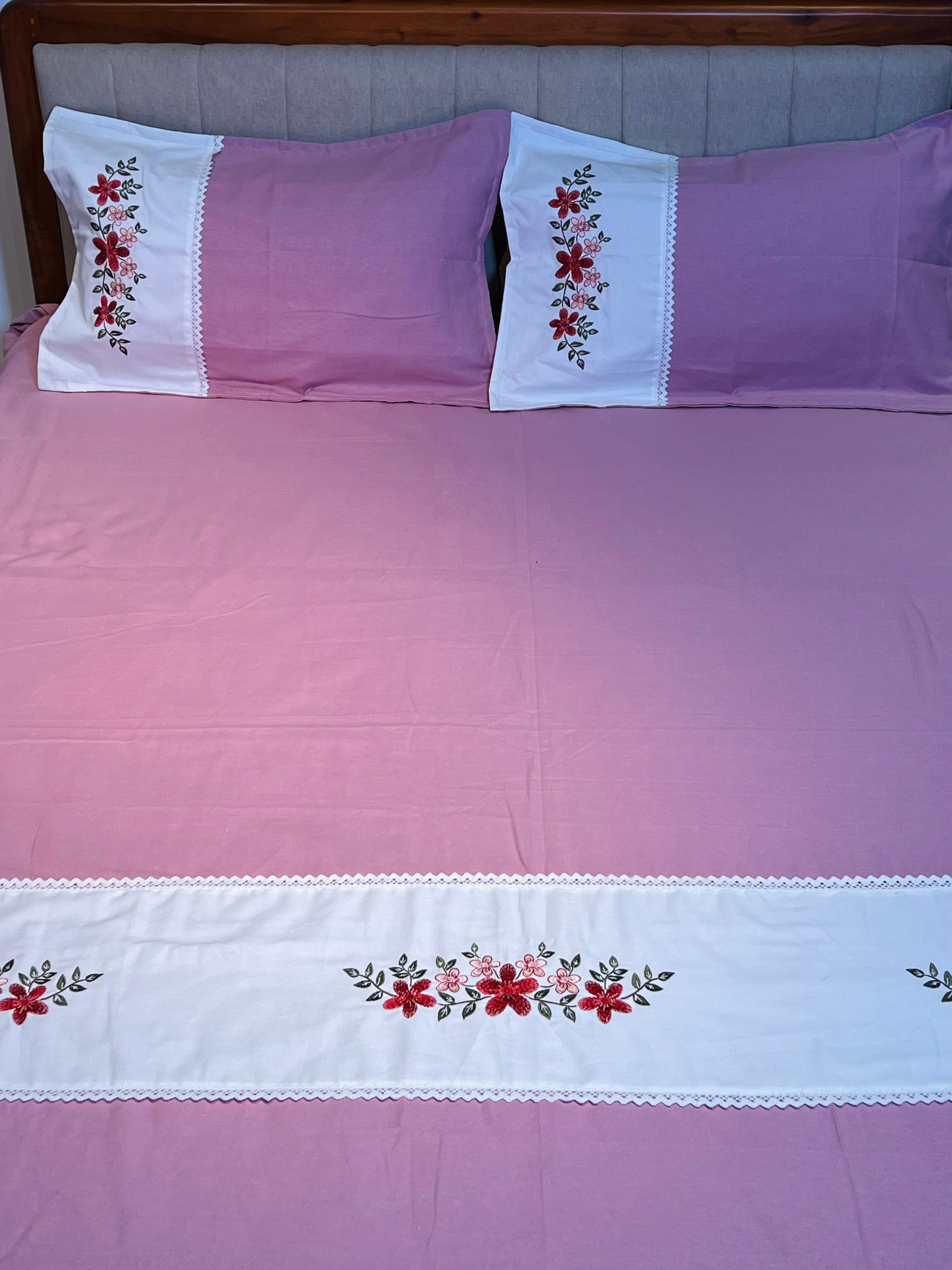 King Size Embroidered Bedsheets