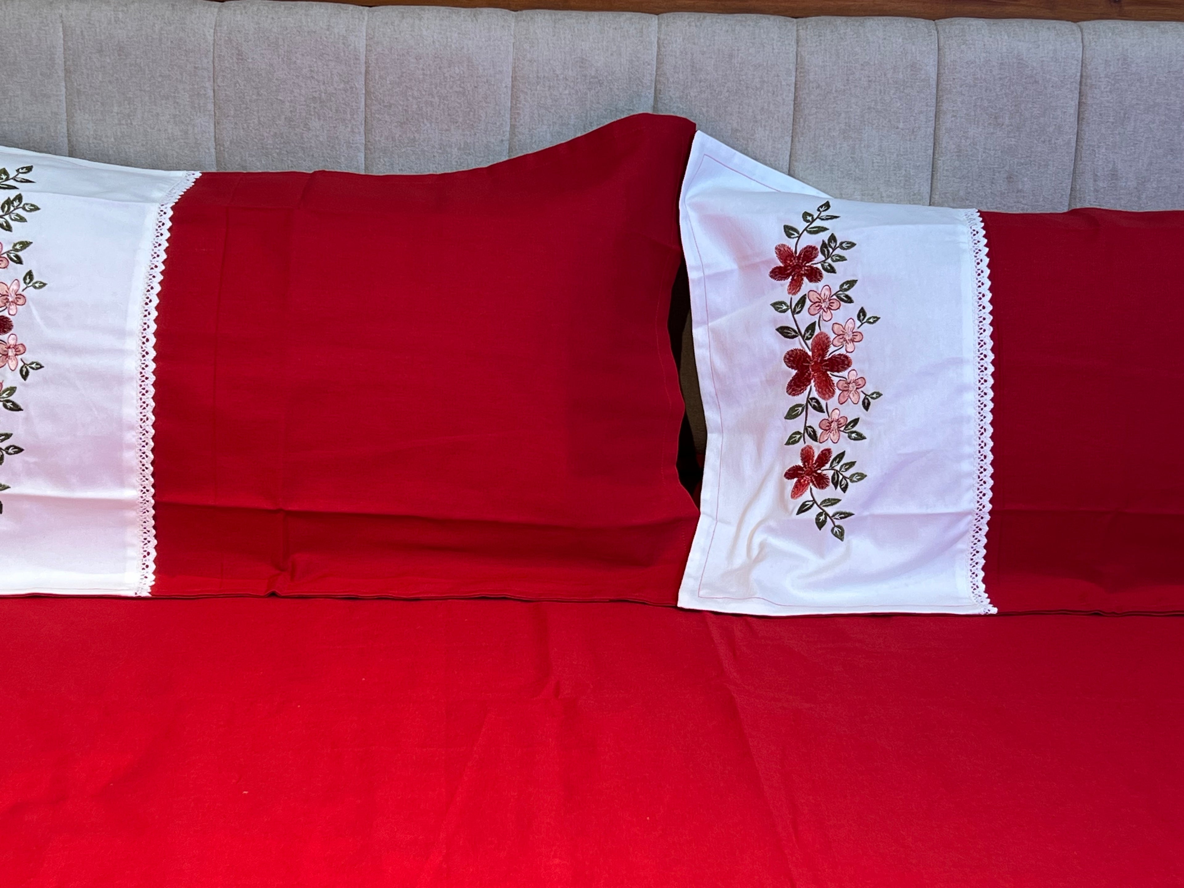 King Size Embroidered Bedsheets