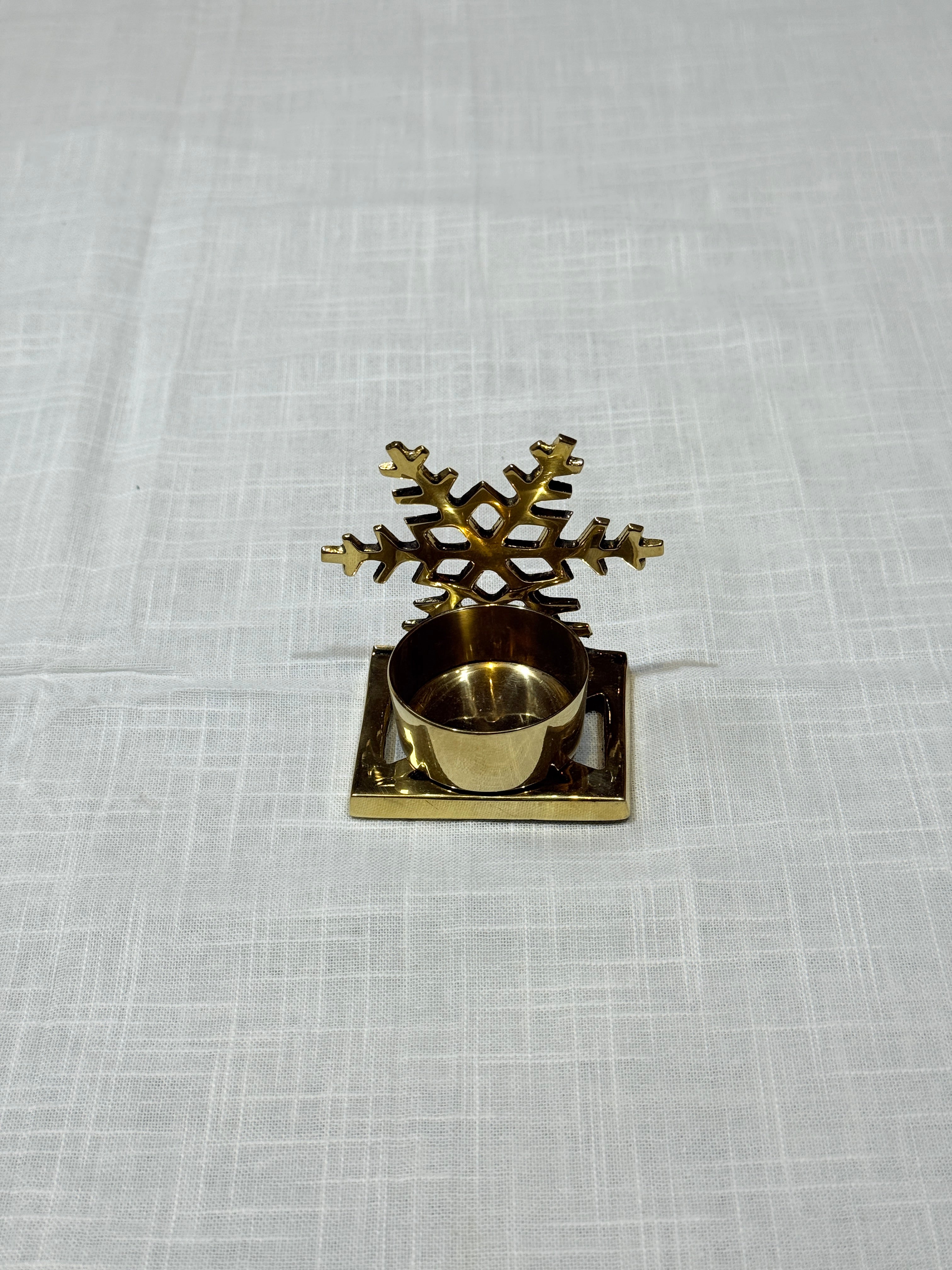 Xmas Theme Brass Candle Holder