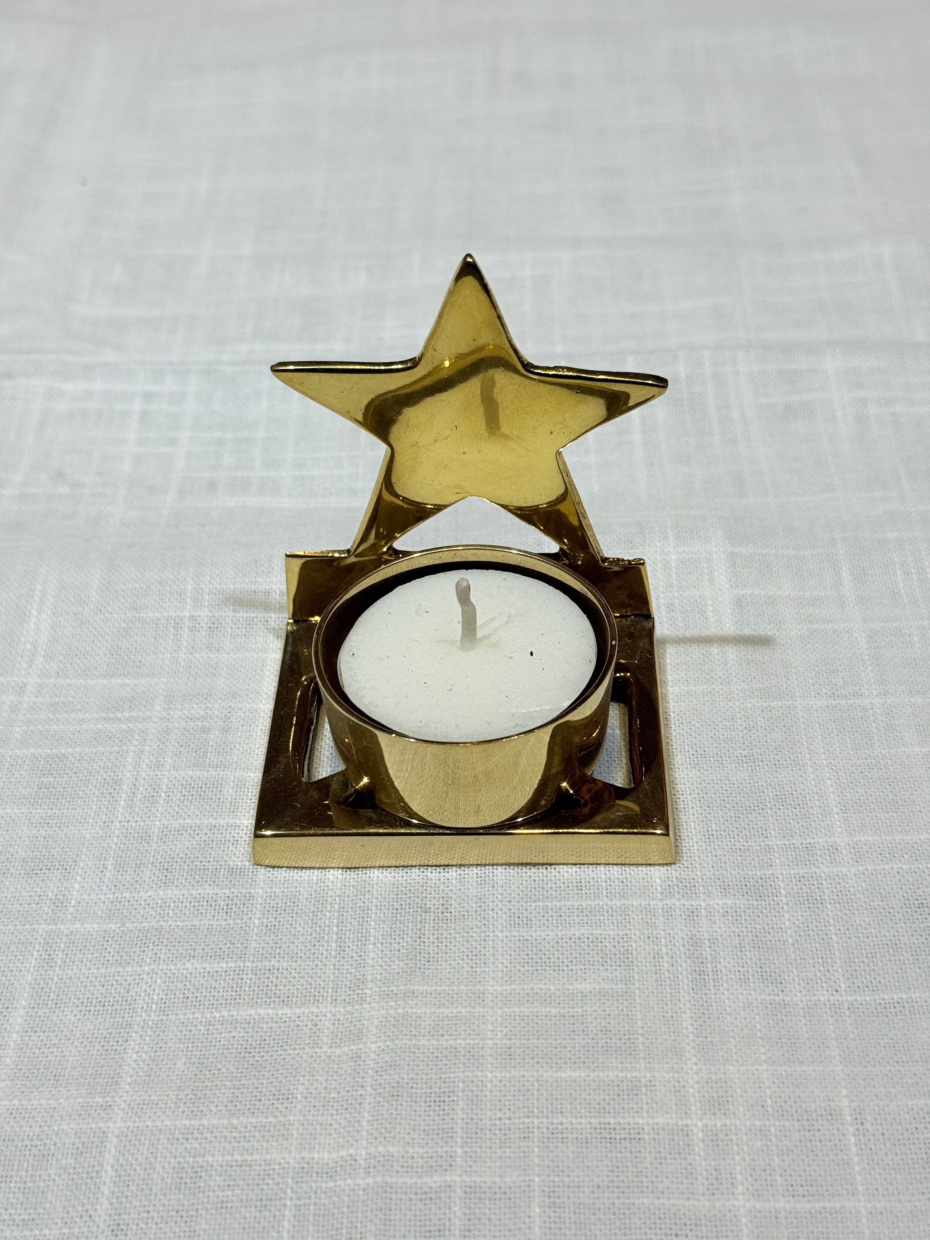 Xmas Theme Brass Candle Holder