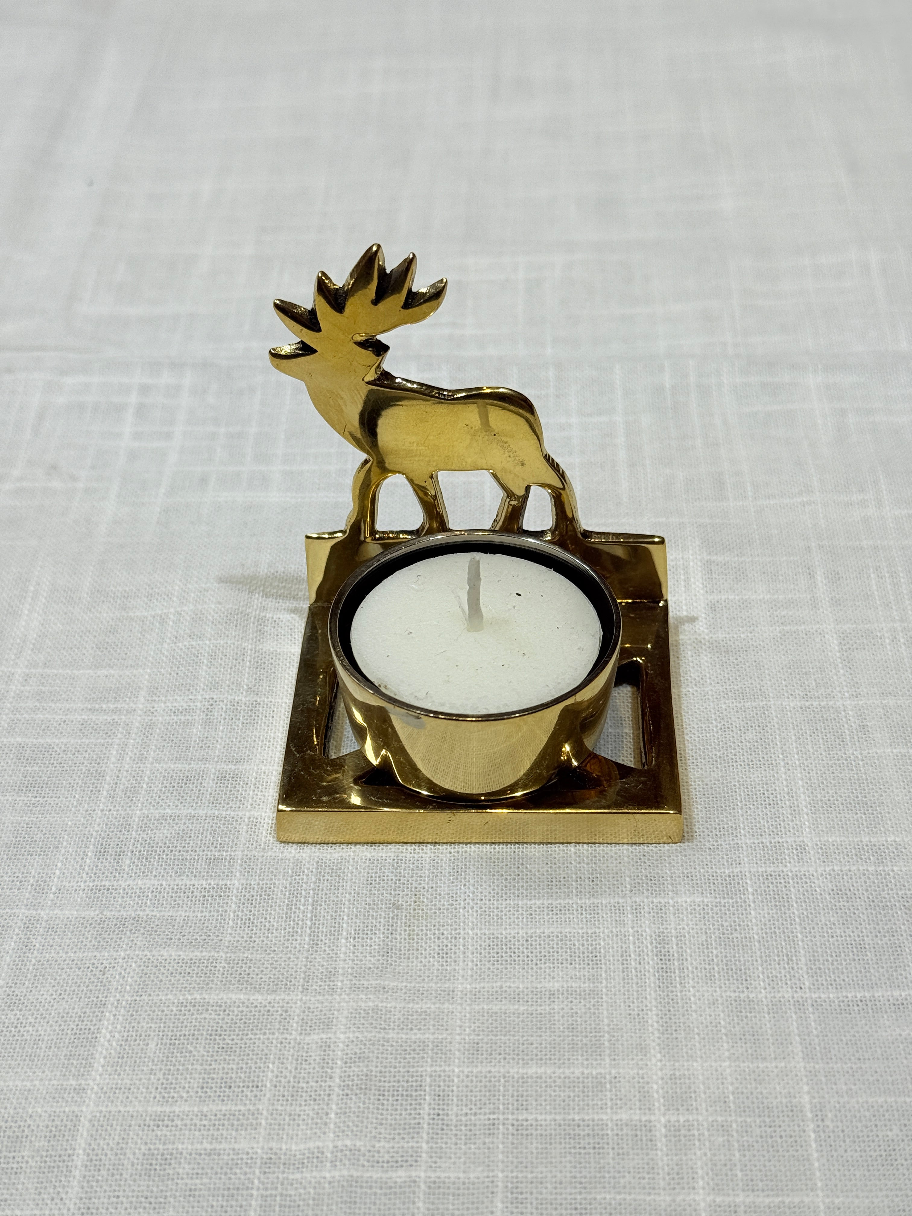 Xmas Theme Brass Candle Holder
