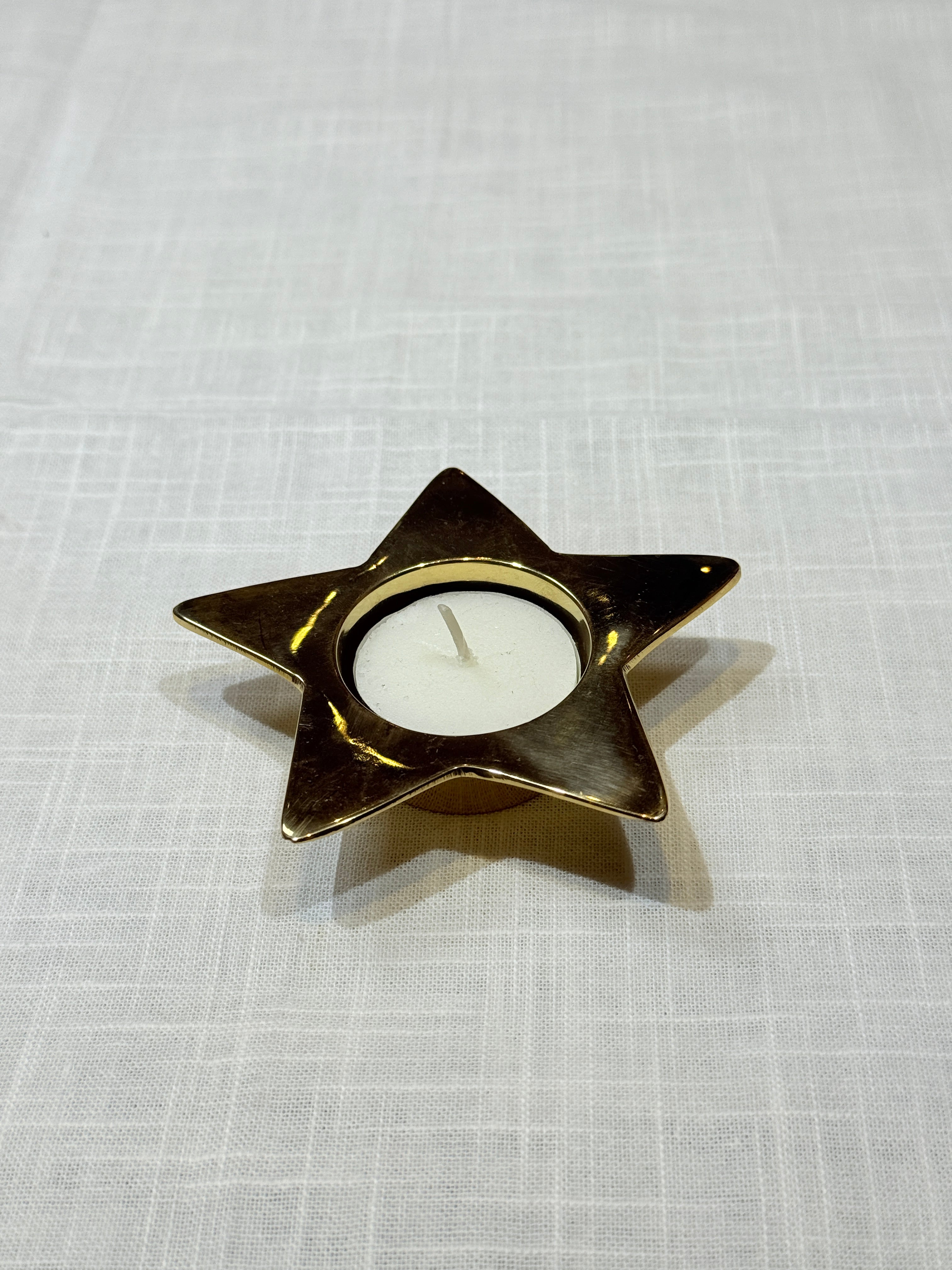 Xmas Theme Brass Candle Holder