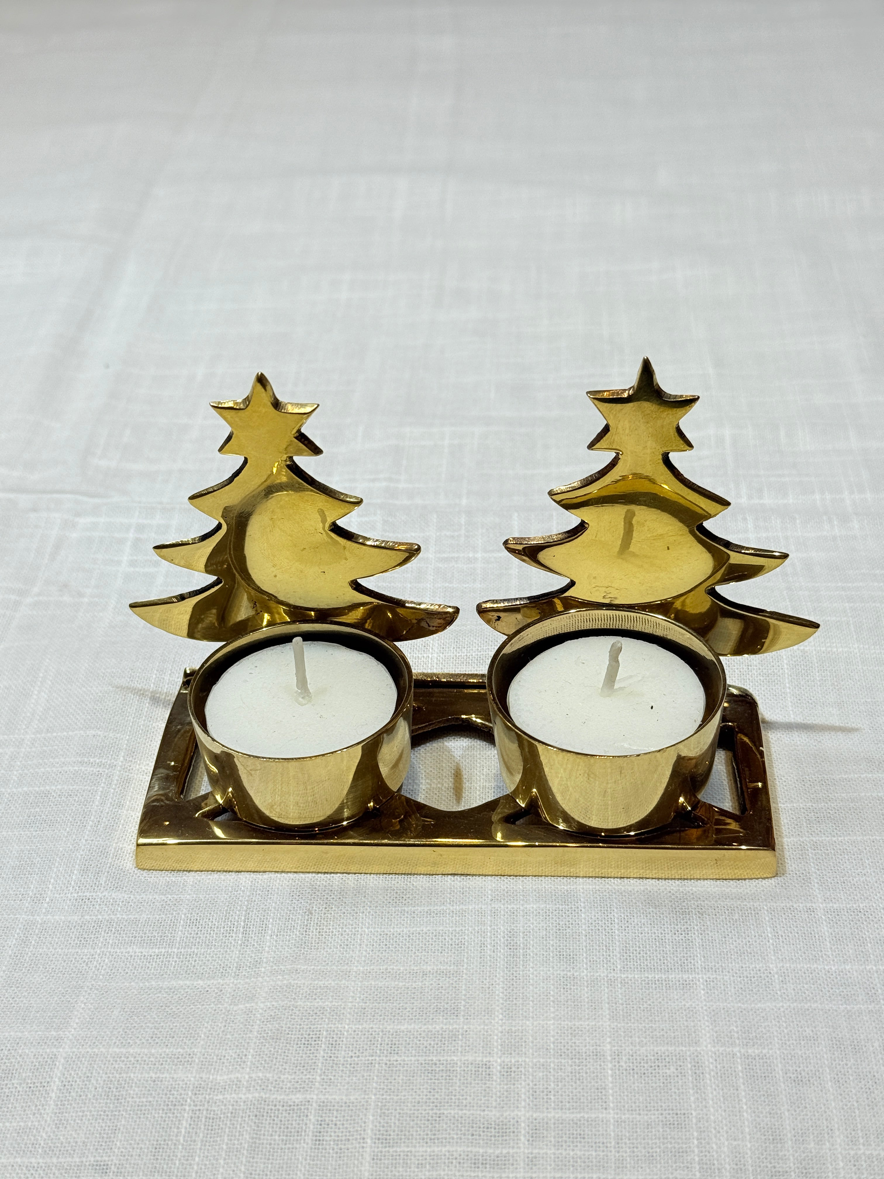 Xmas Theme Brass Candle Holder