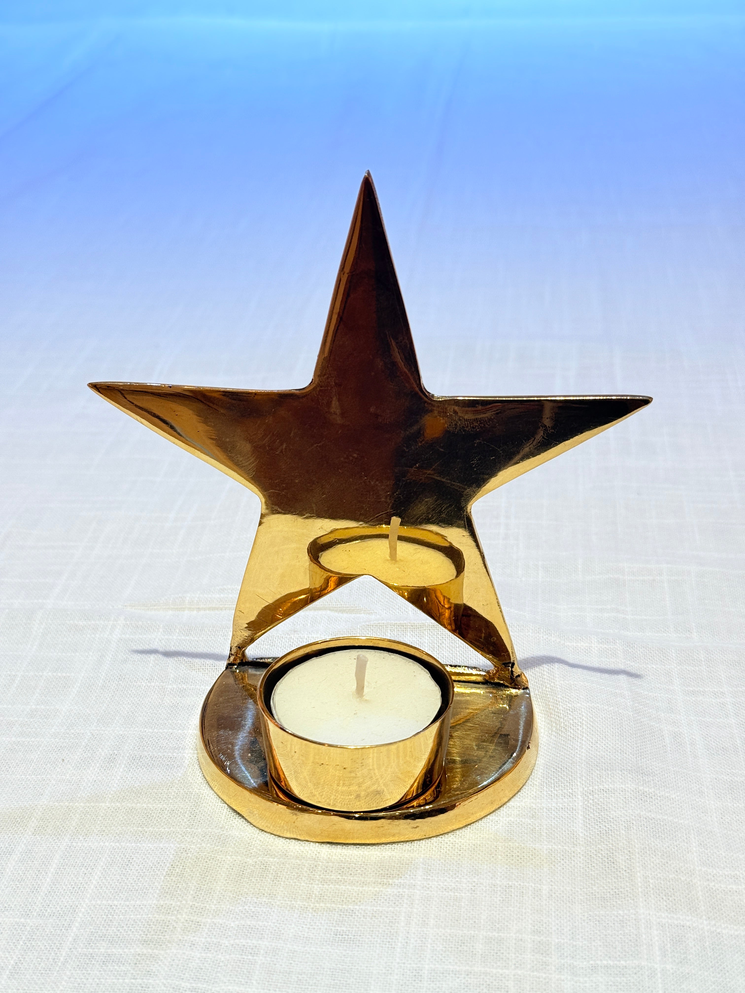 Xmas Theme Brass Candle Holder