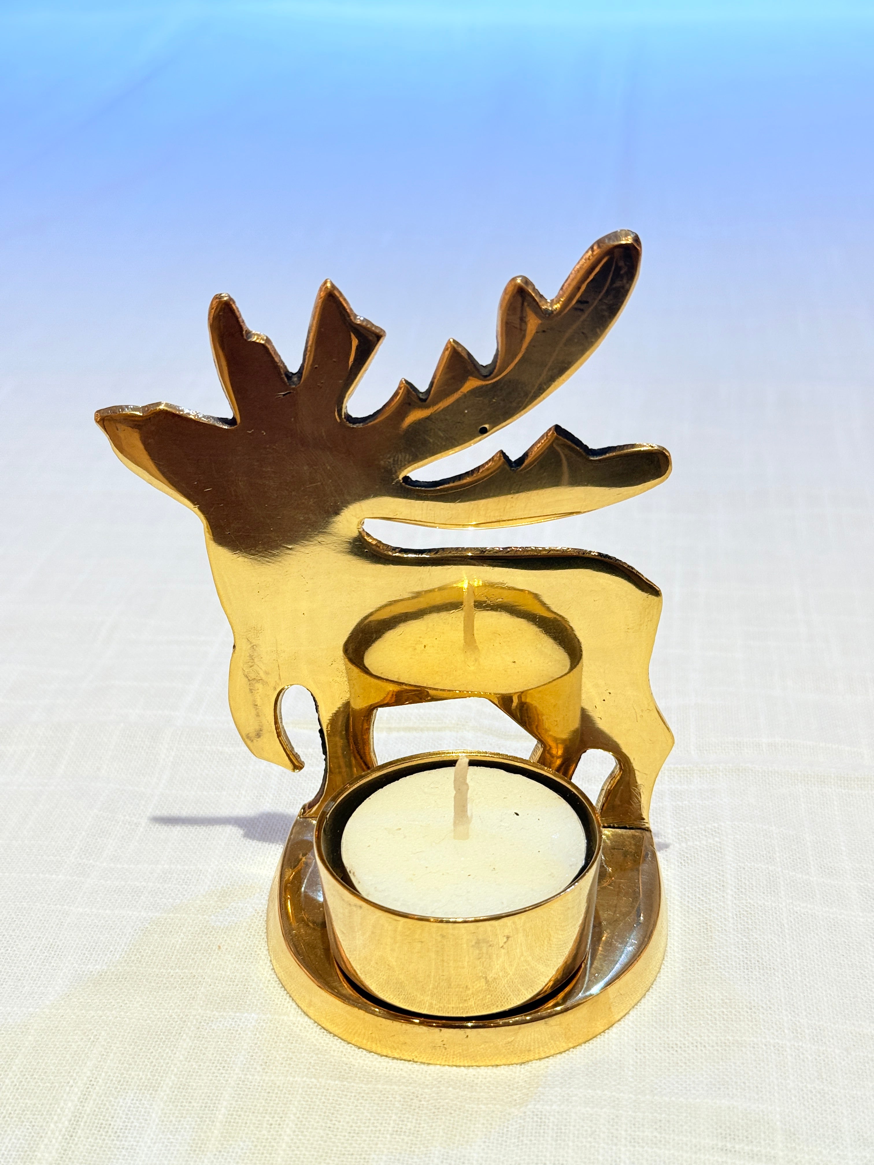 Xmas Theme Brass Candle Holder