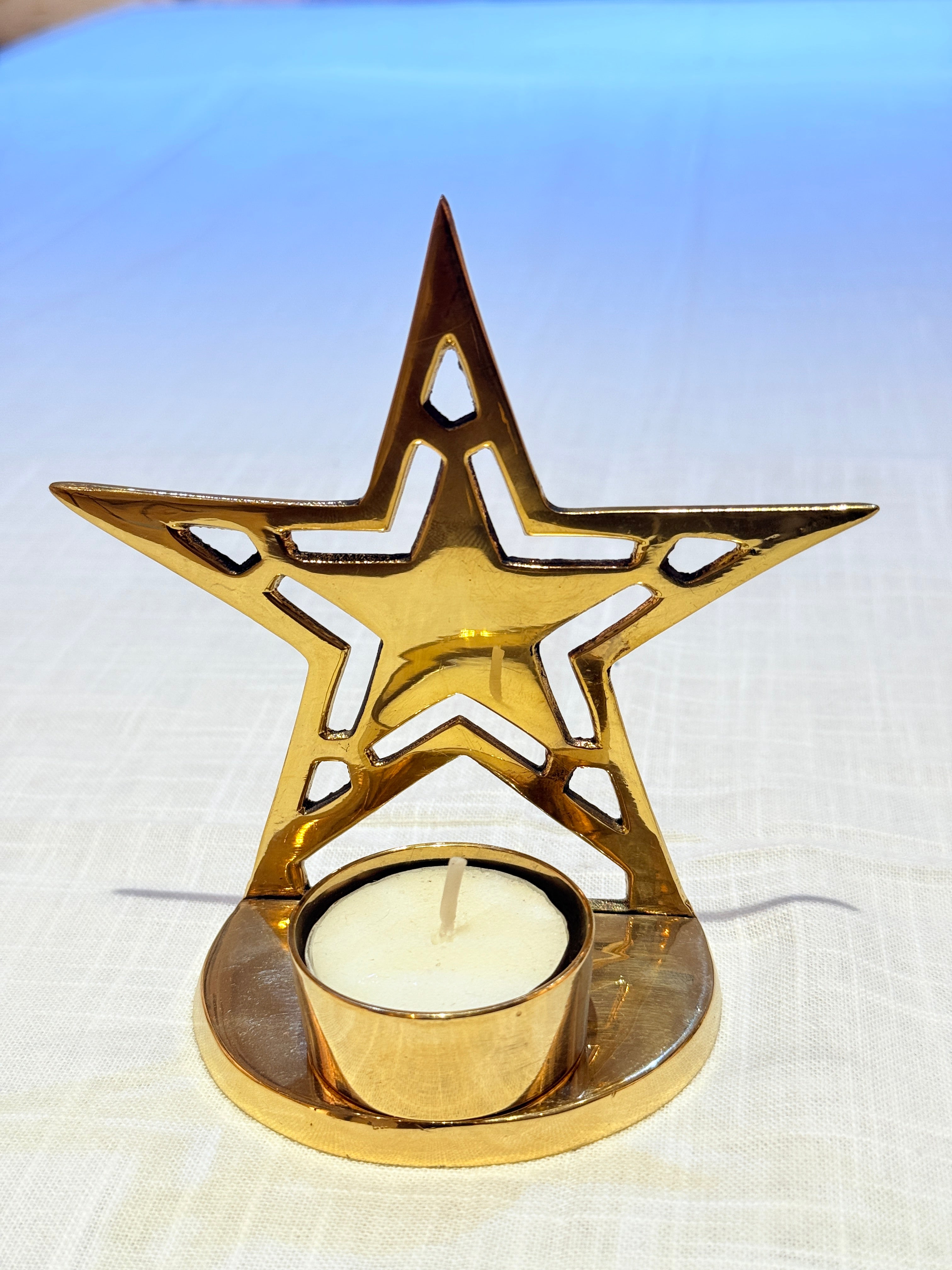 Xmas Theme Brass Candle Holder
