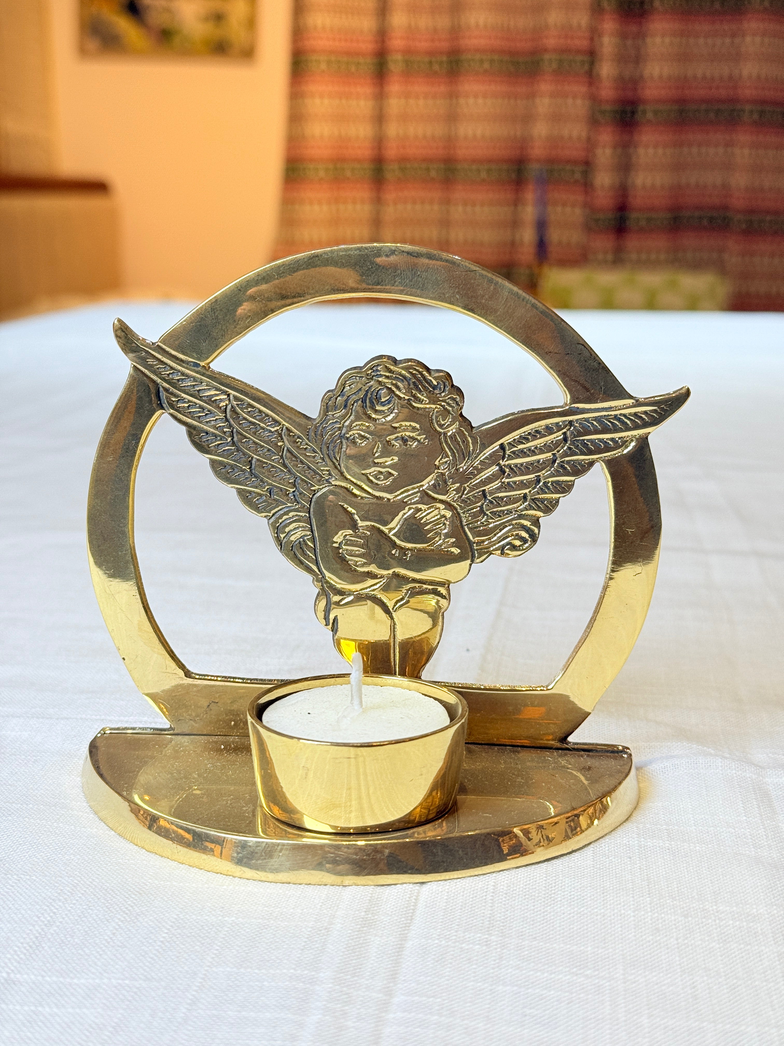 Xmas Theme Brass Candle Holder