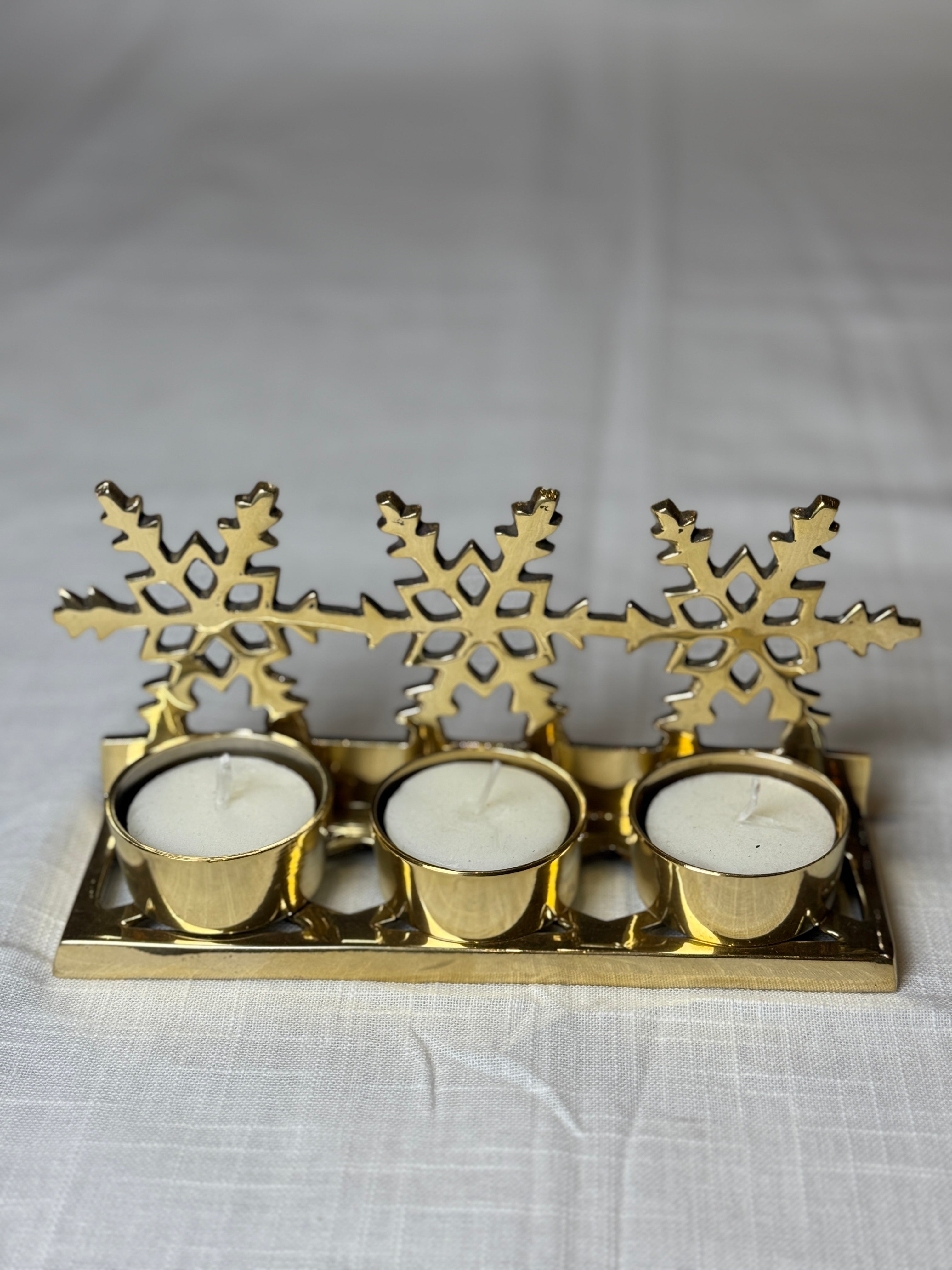 Xmas Theme Brass Candle Holder