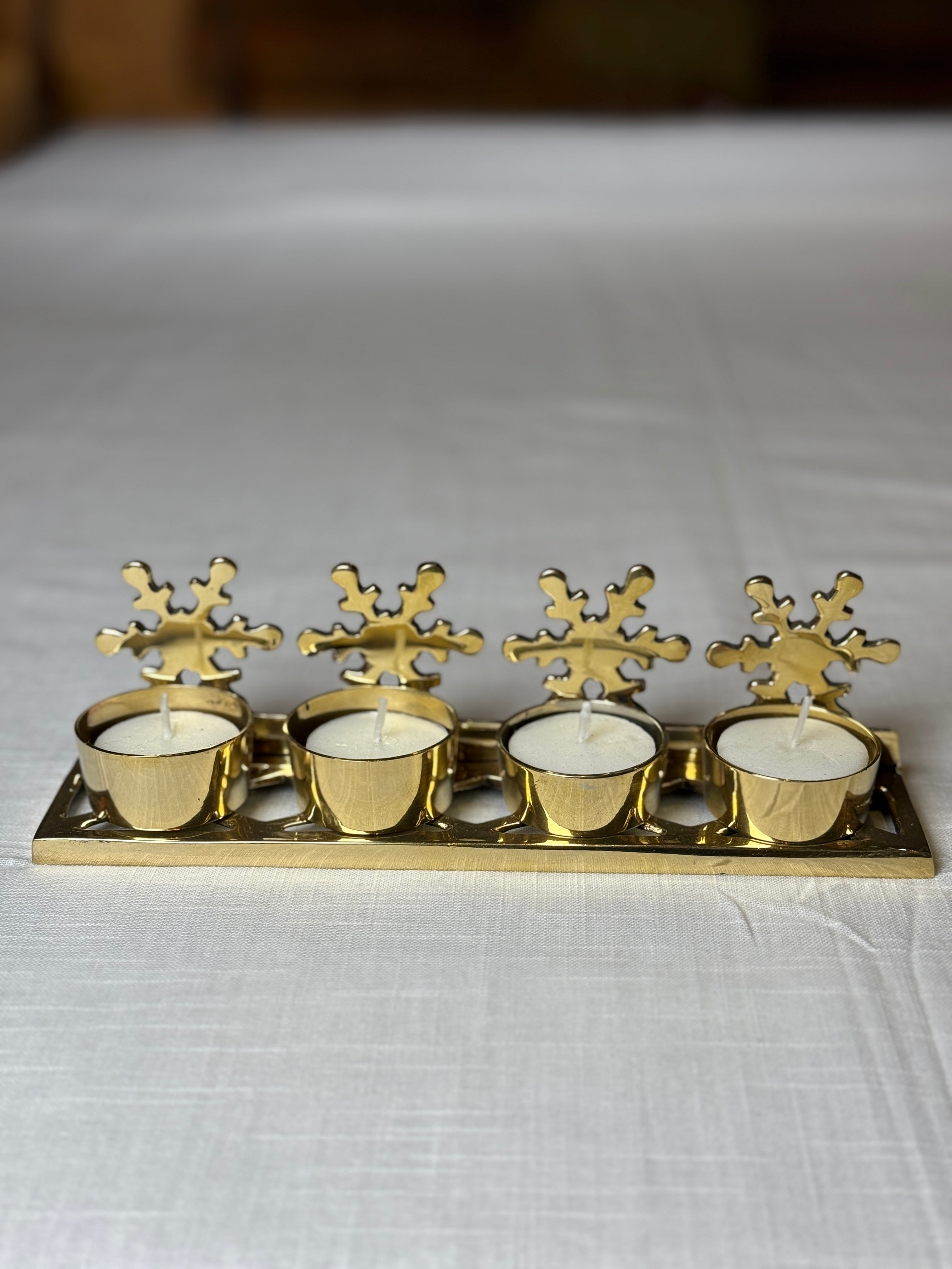 Xmas Theme Brass Candle Holder