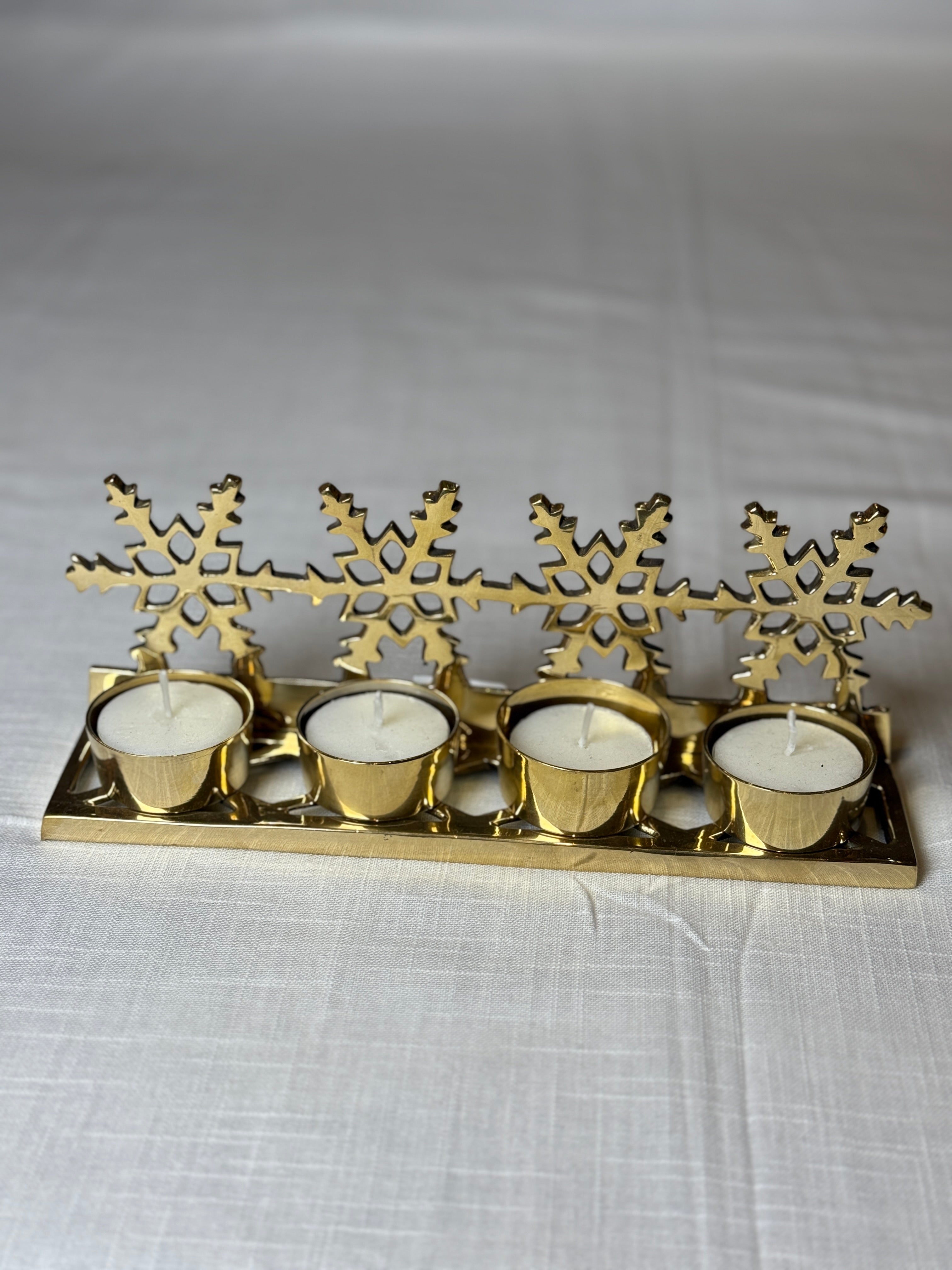 Xmas Theme Brass Candle Holder