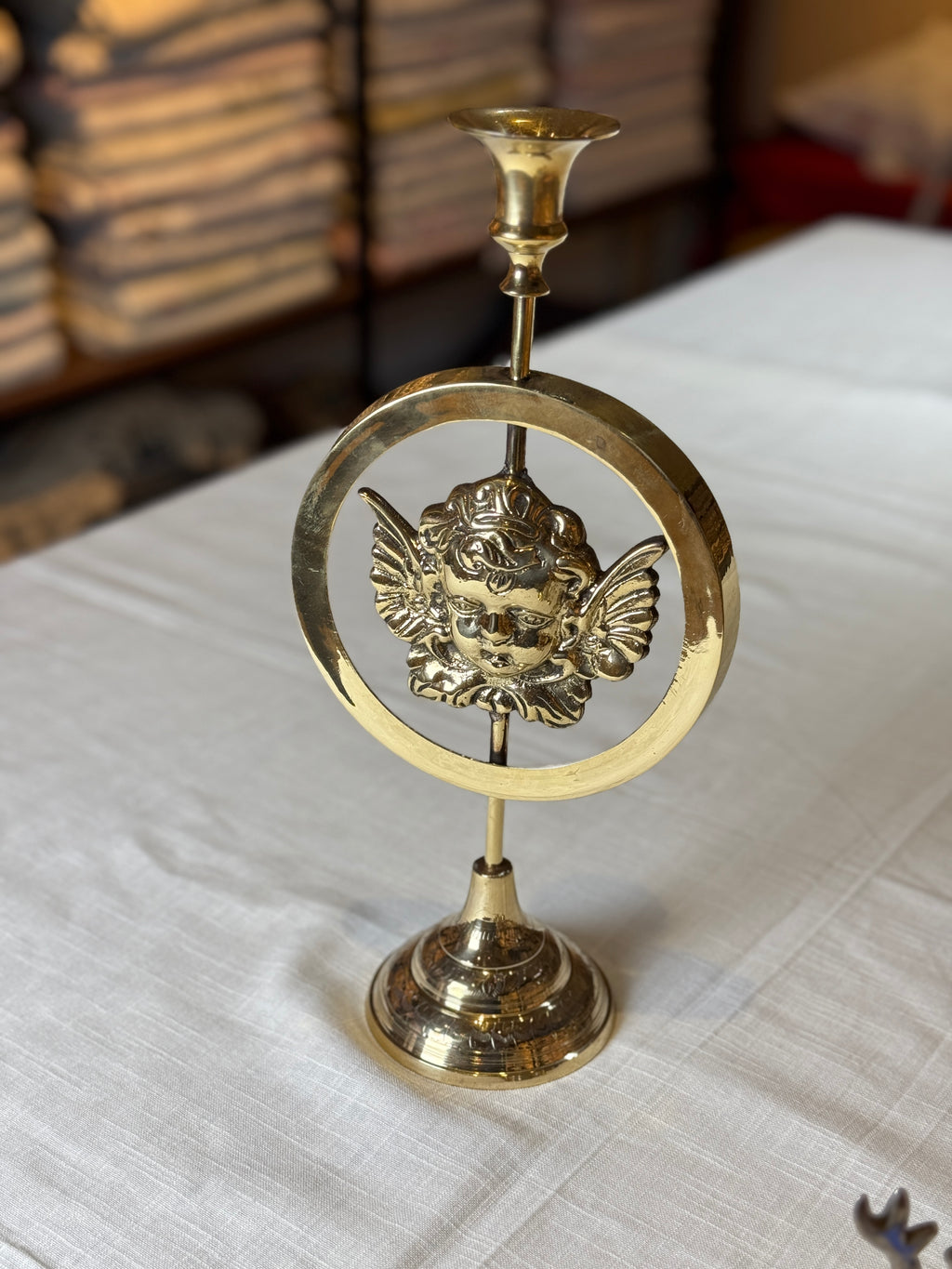 Xmas Theme Brass Candle Holder